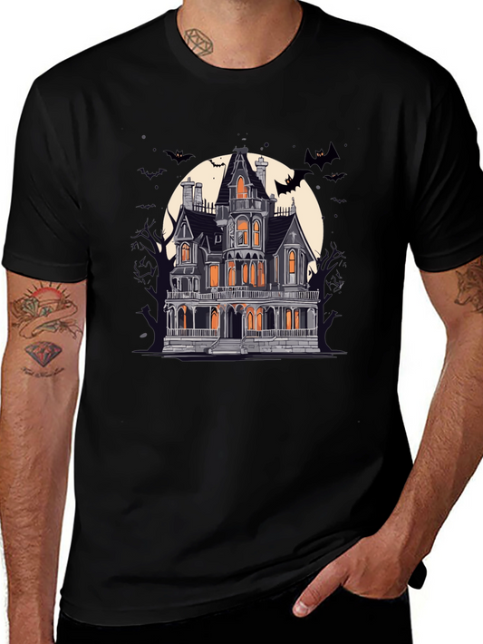 Spooky Haunted House Graphic Tee