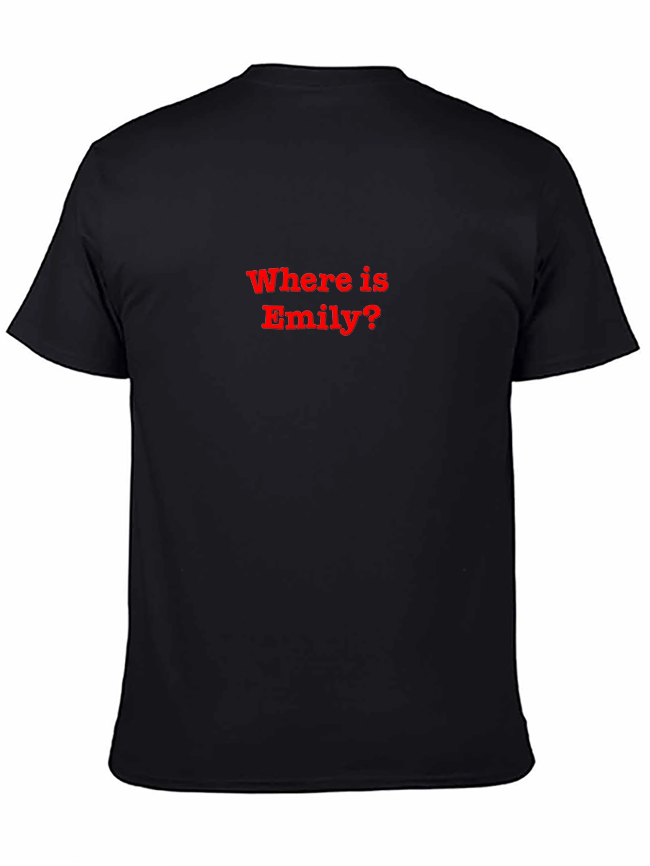 Where is Emily? Black Graphic Tee