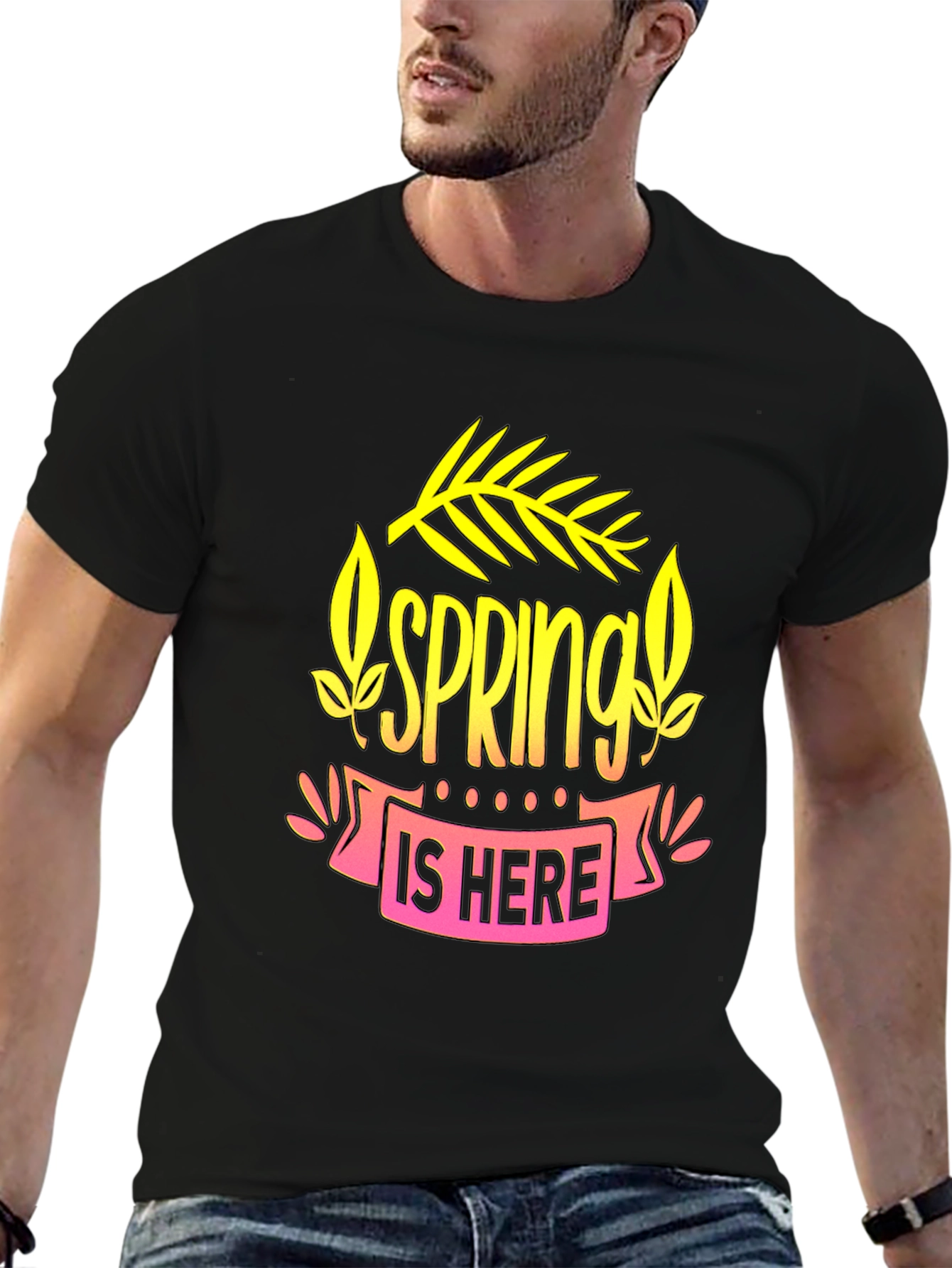 Spring Is Here Black Graphic Tee