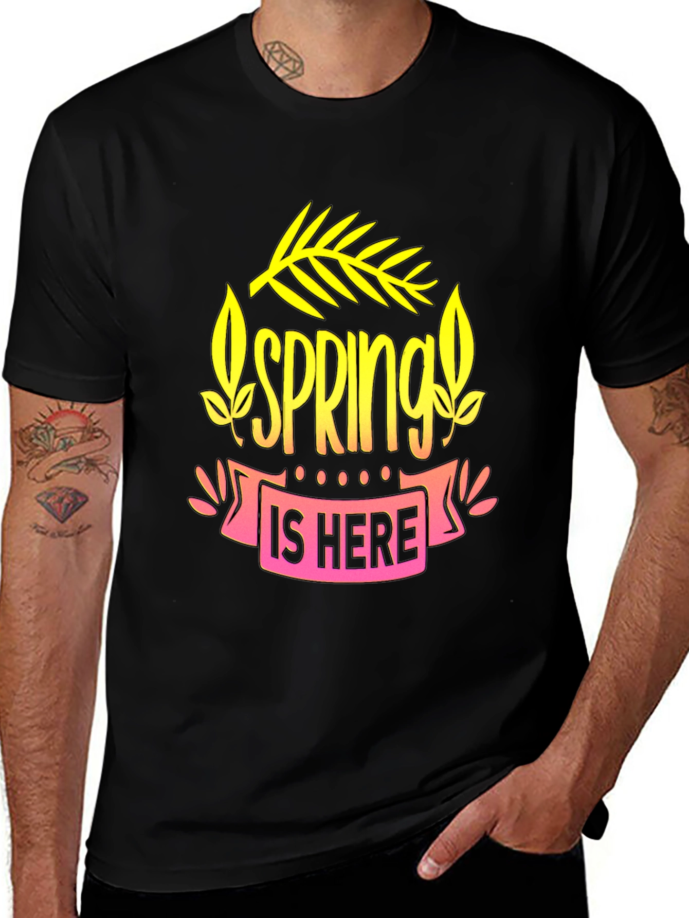 Spring Is Here Black Graphic Tee