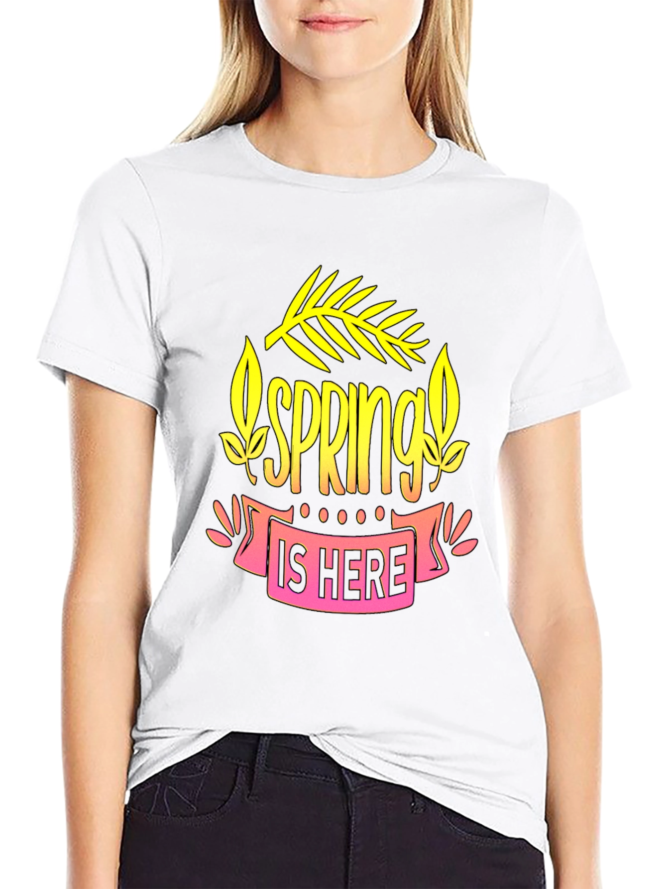 Spring Is Here Black Graphic Tee
