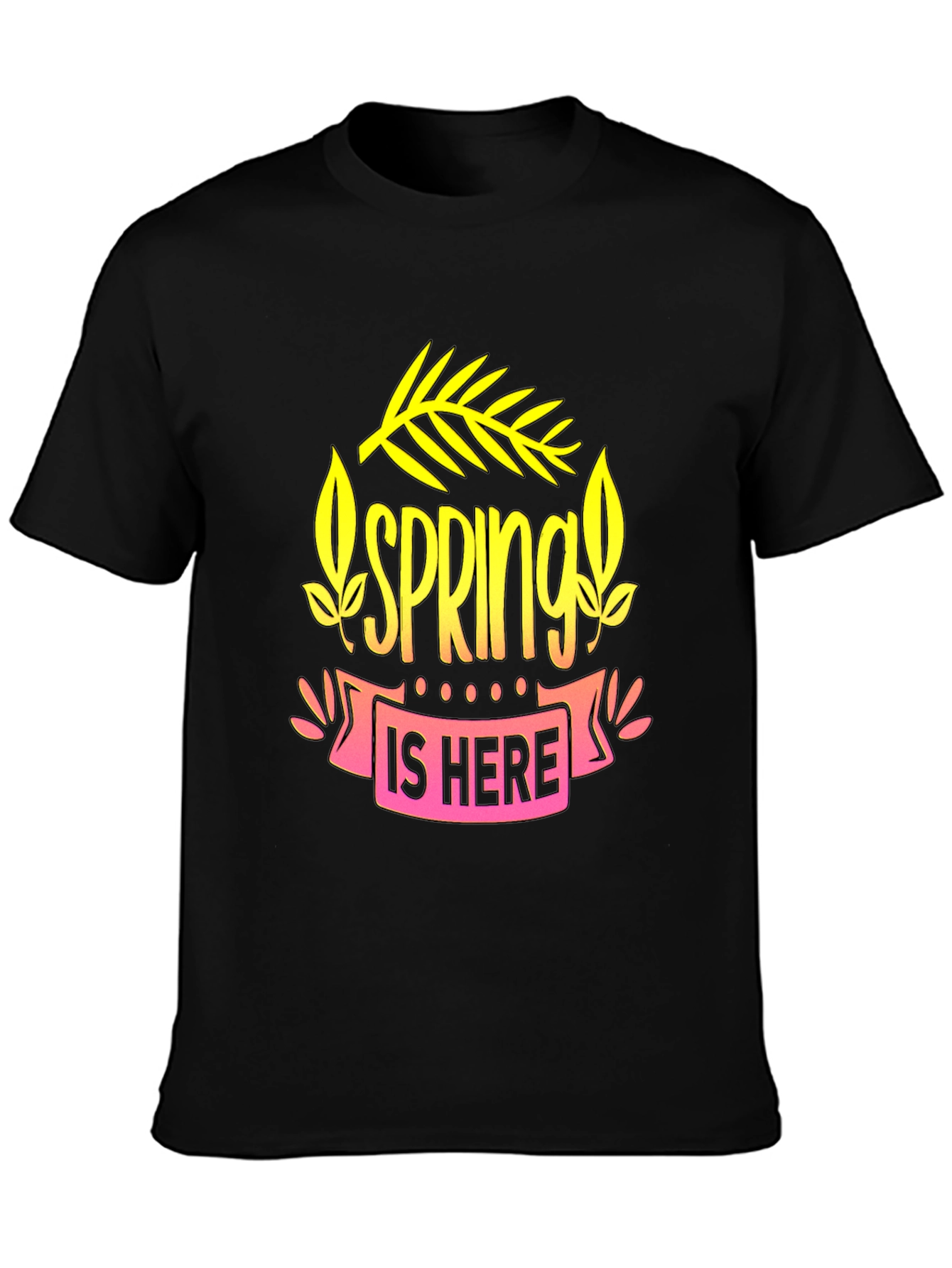 Spring Is Here Black Graphic Tee