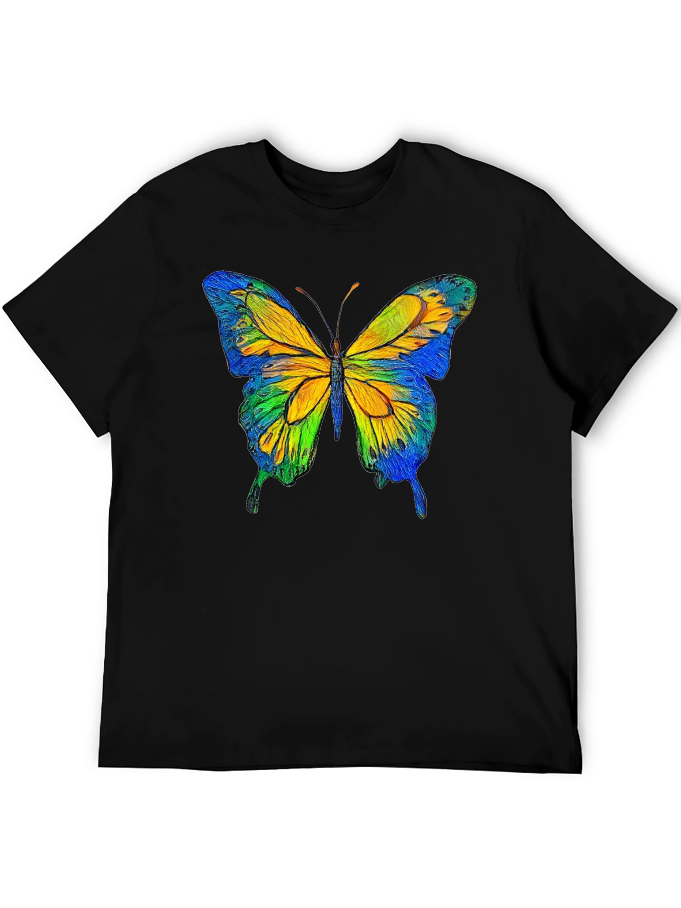 Butterfly Graphic Black T-Shirt - Nature Inspired Tee