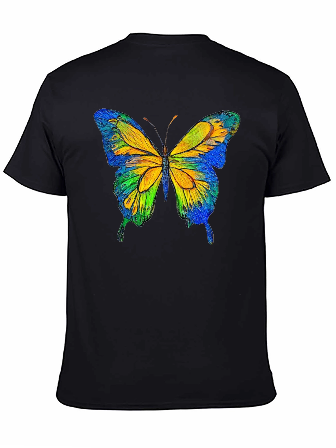Butterfly Graphic Black T-Shirt - Nature Inspired Tee