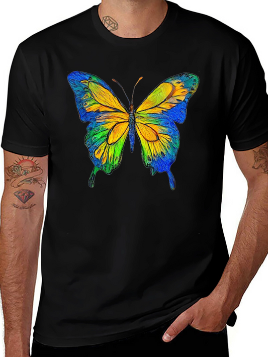 Butterfly Graphic Black T-Shirt - Nature Inspired Tee