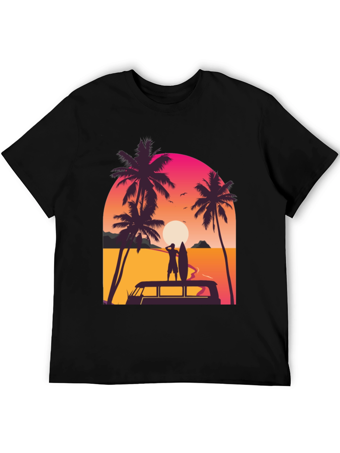 Sunset Surfer T-Shirt - Beach Vibes