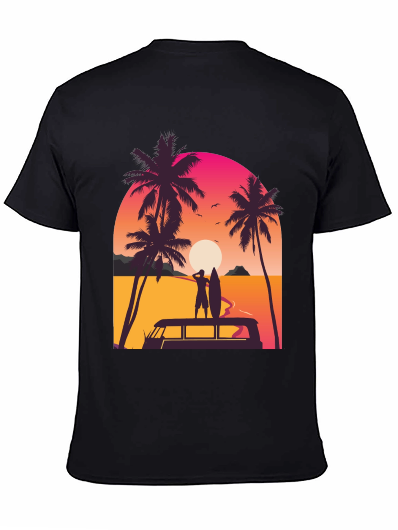 Sunset Surfer T-Shirt - Beach Vibes