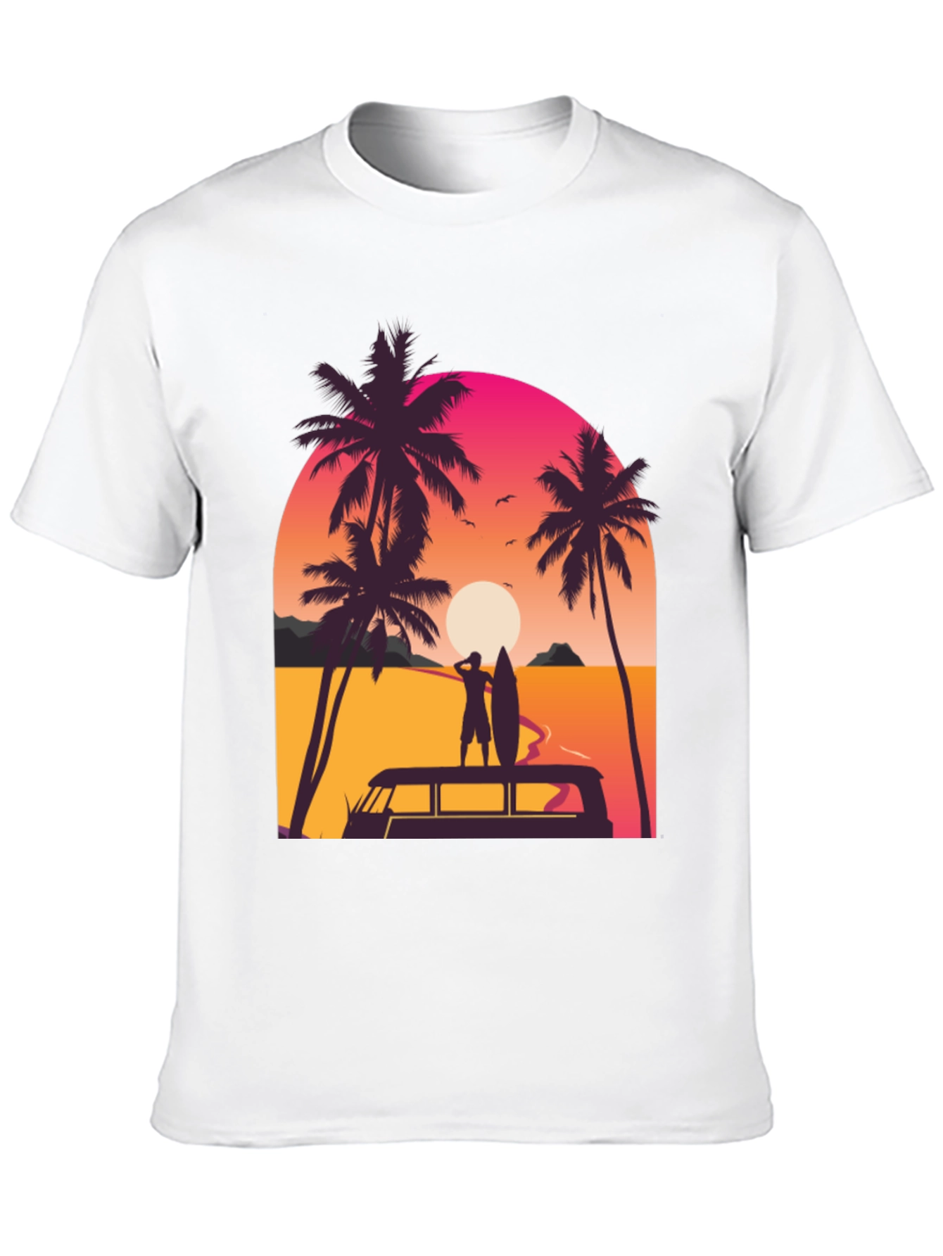 Sunset Surfer T-Shirt - Beach Vibes