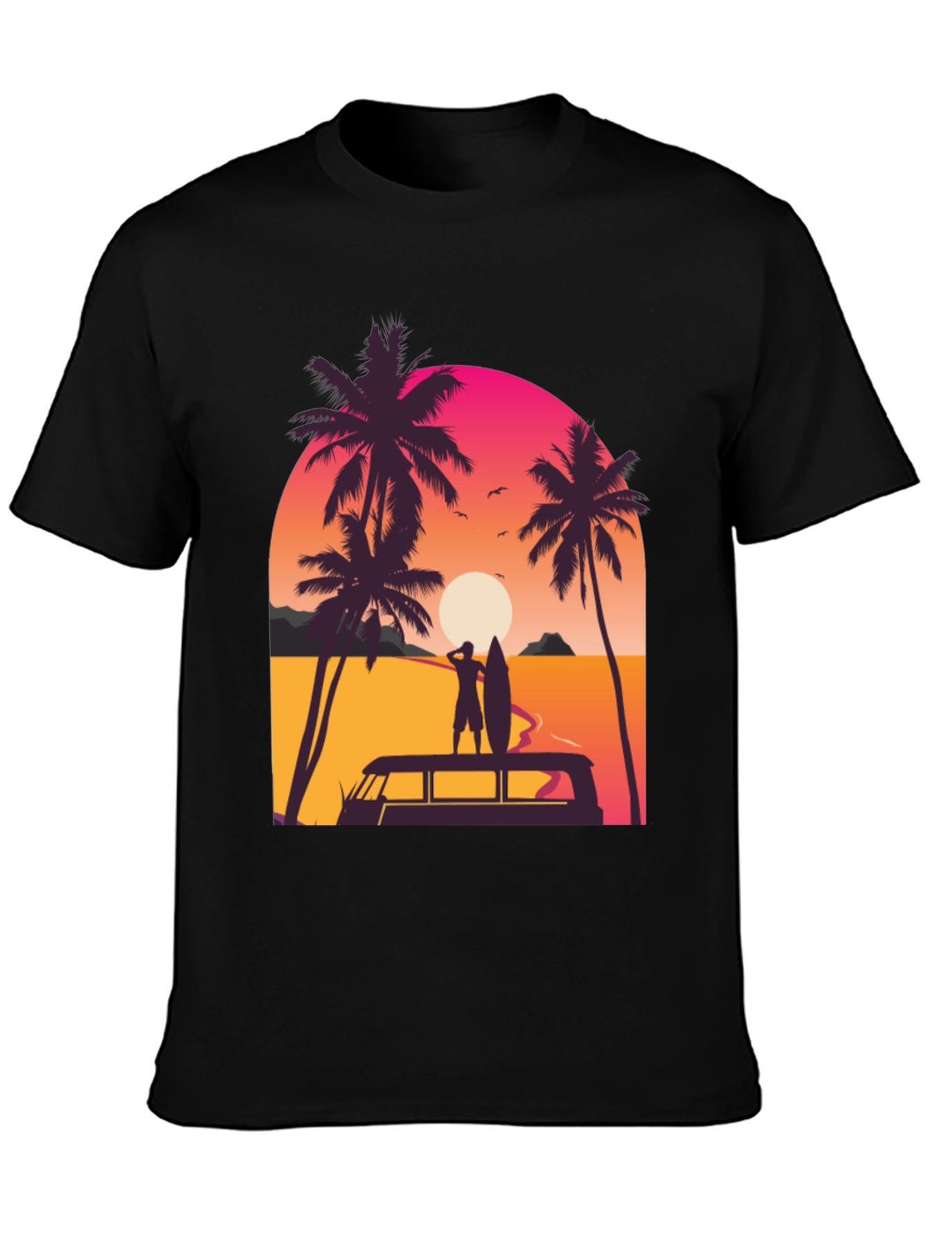 Sunset Surfer T-Shirt - Beach Vibes