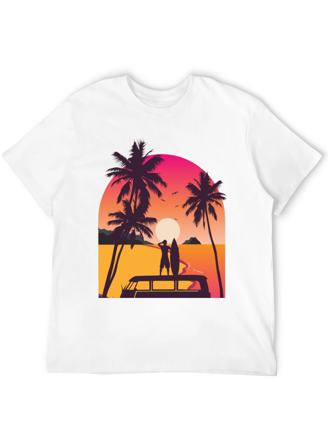 Sunset Surfer T-Shirt - Beach Vibes
