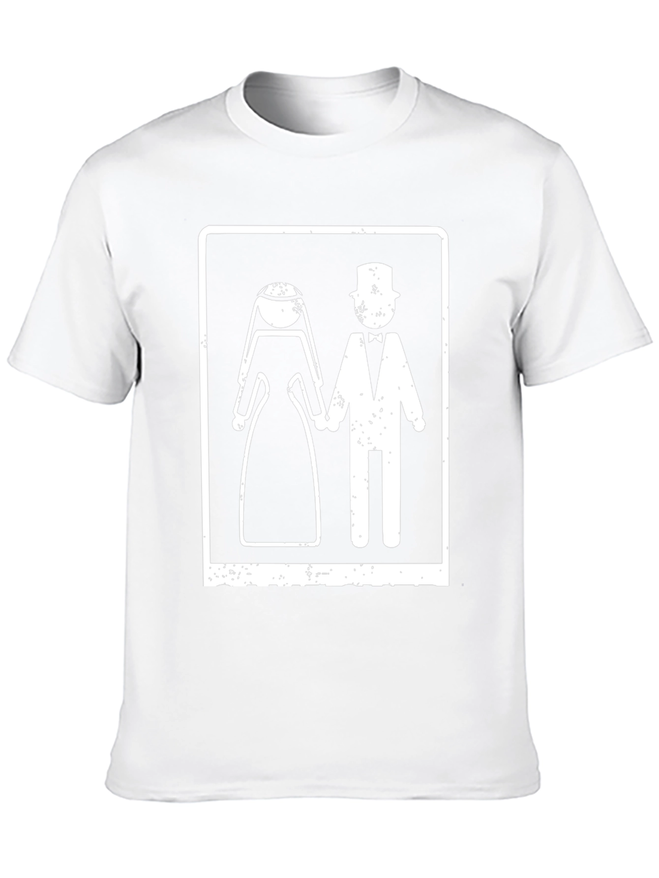 Wedding Couple Graphic Tee - Black Cotton Blend