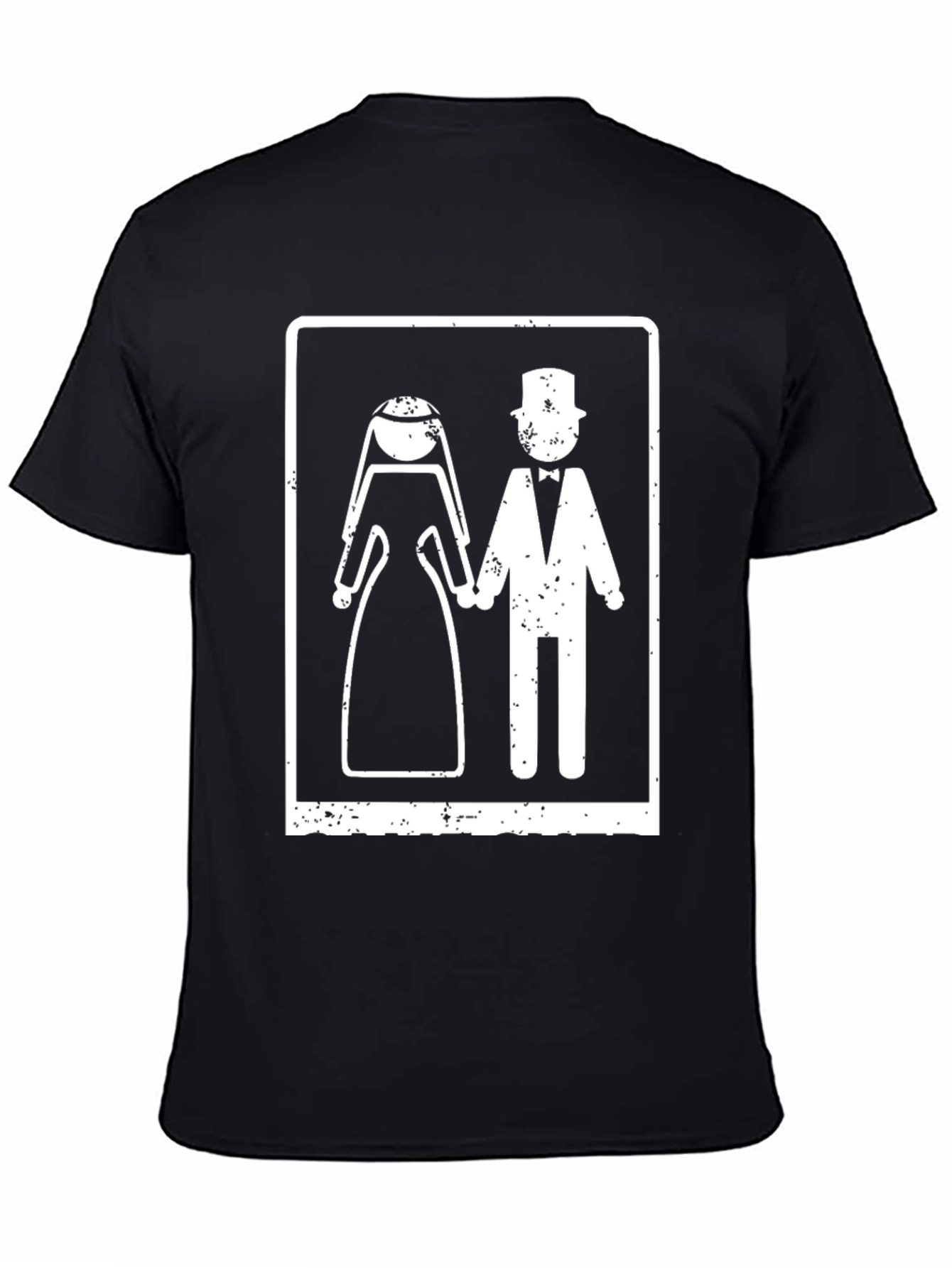 Wedding Couple Graphic Tee - Black Cotton Blend