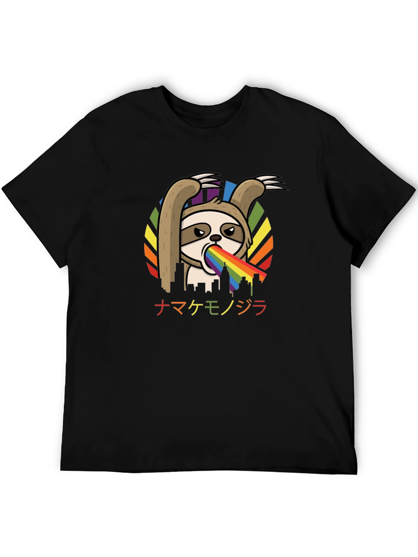 Sloth Rainbow Vomit T-Shirt - Quirky Graphic Tee