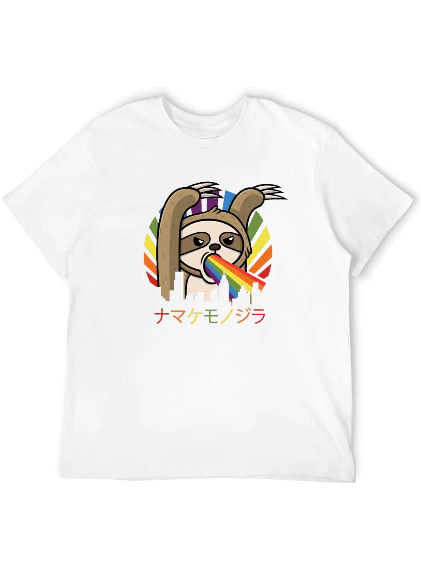Sloth Rainbow Vomit T-Shirt - Quirky Graphic Tee