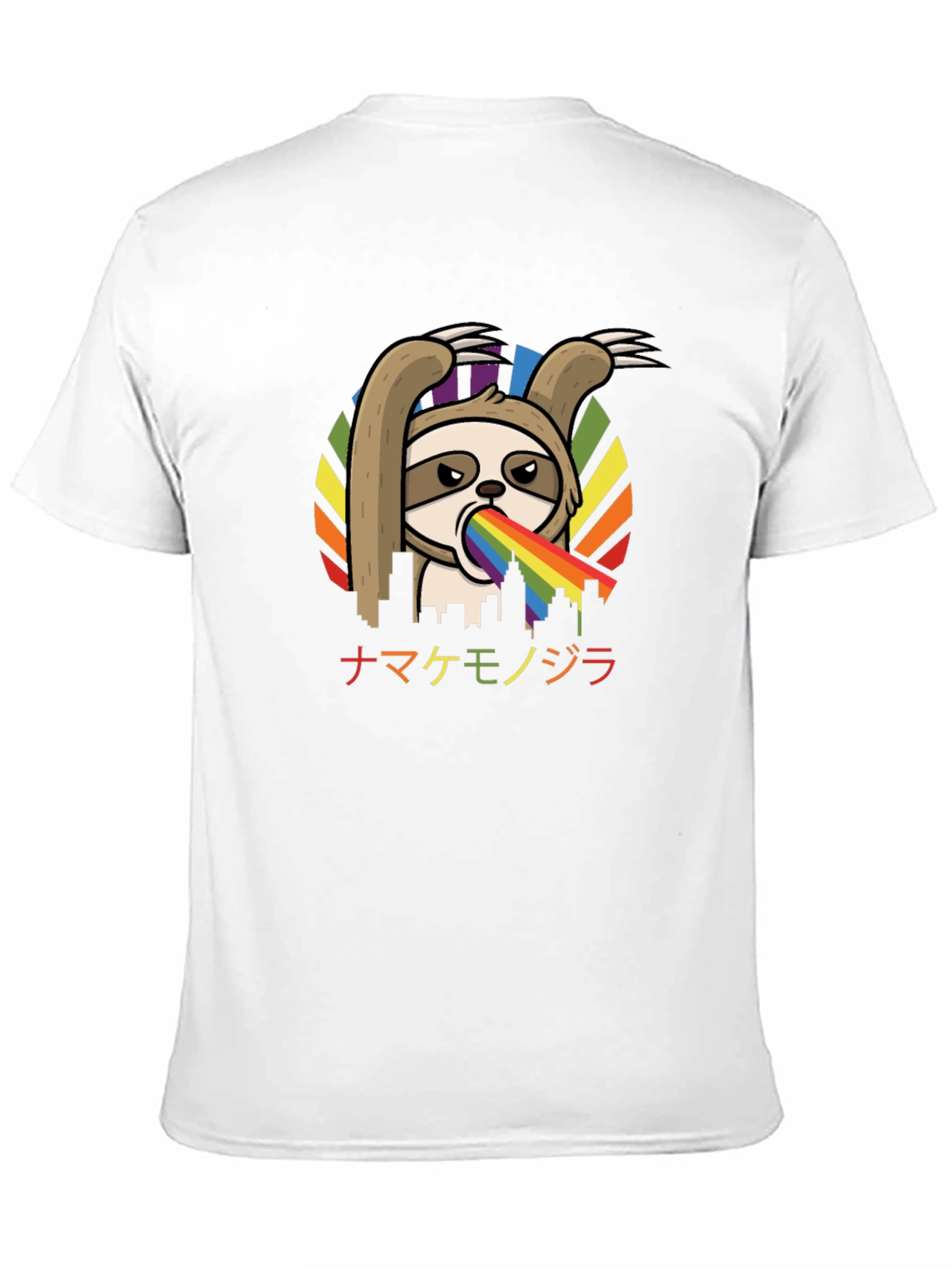 Sloth Rainbow Vomit T-Shirt - Quirky Graphic Tee