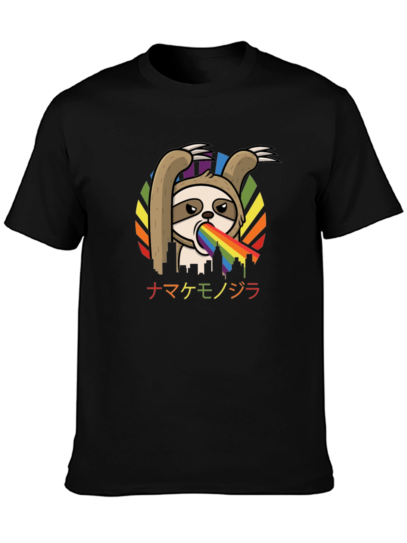 Sloth Rainbow Vomit T-Shirt - Quirky Graphic Tee