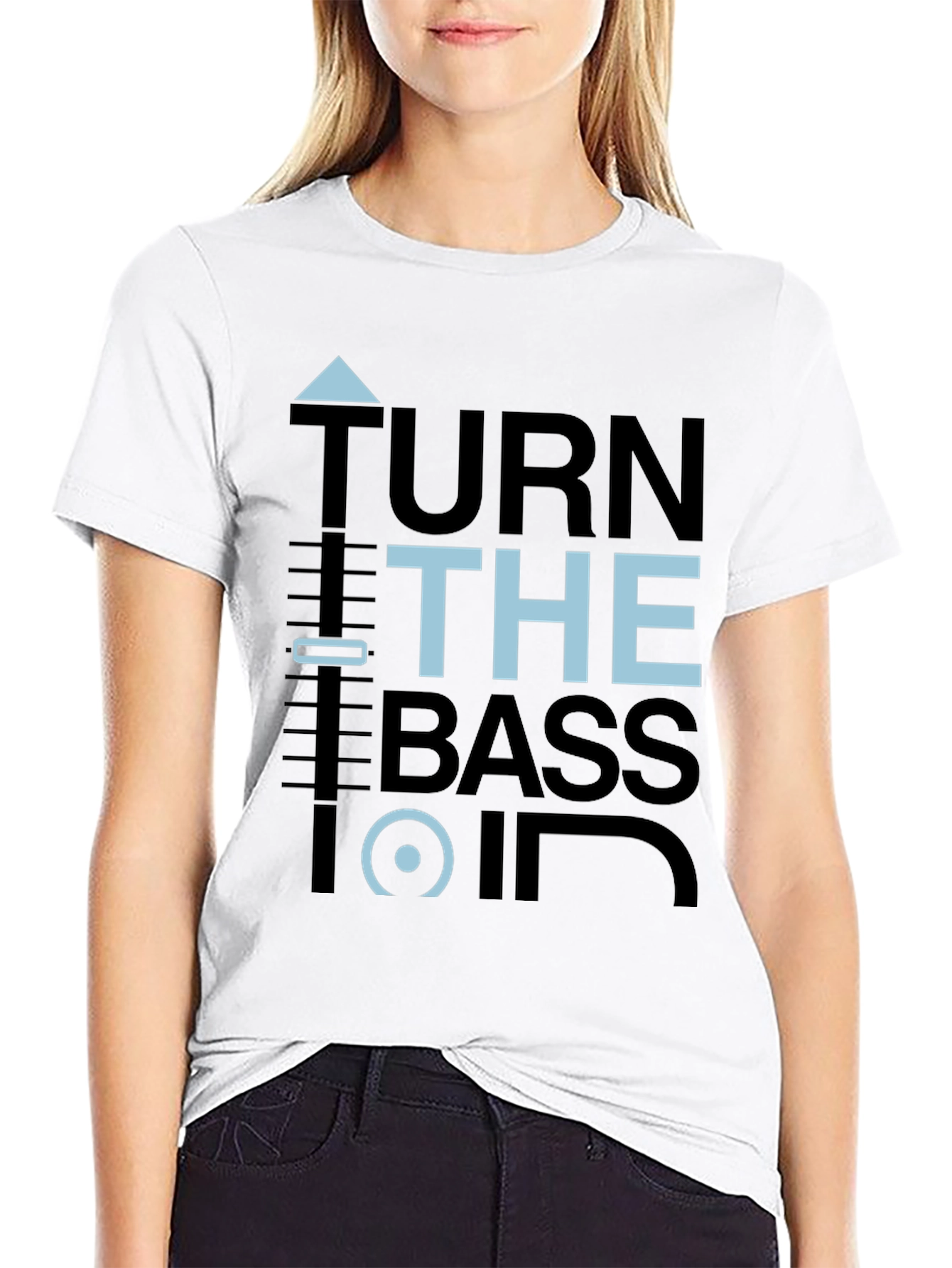 Turn the Bass On Graphic Tee - Black
