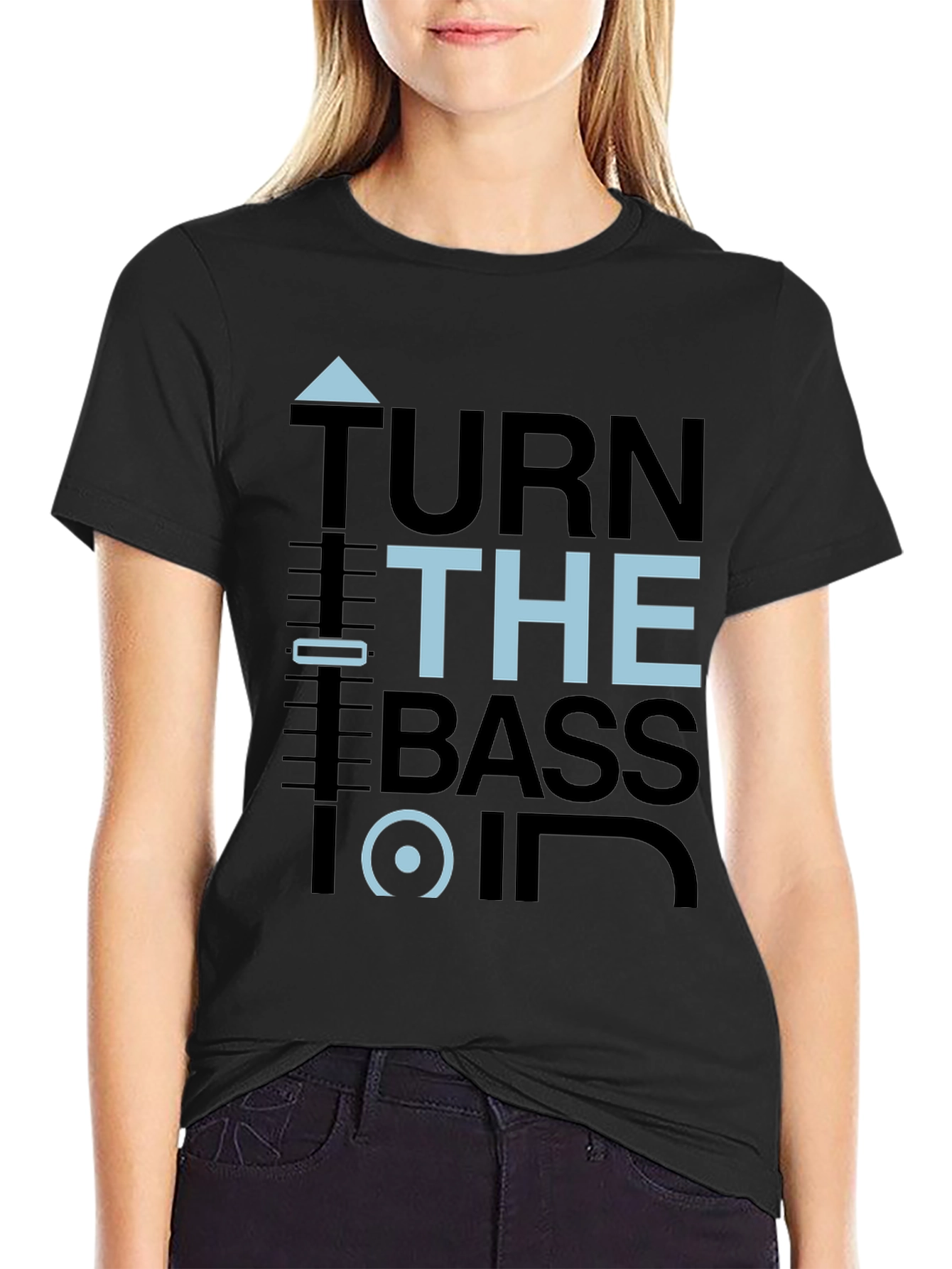 Turn the Bass On Graphic Tee - Black