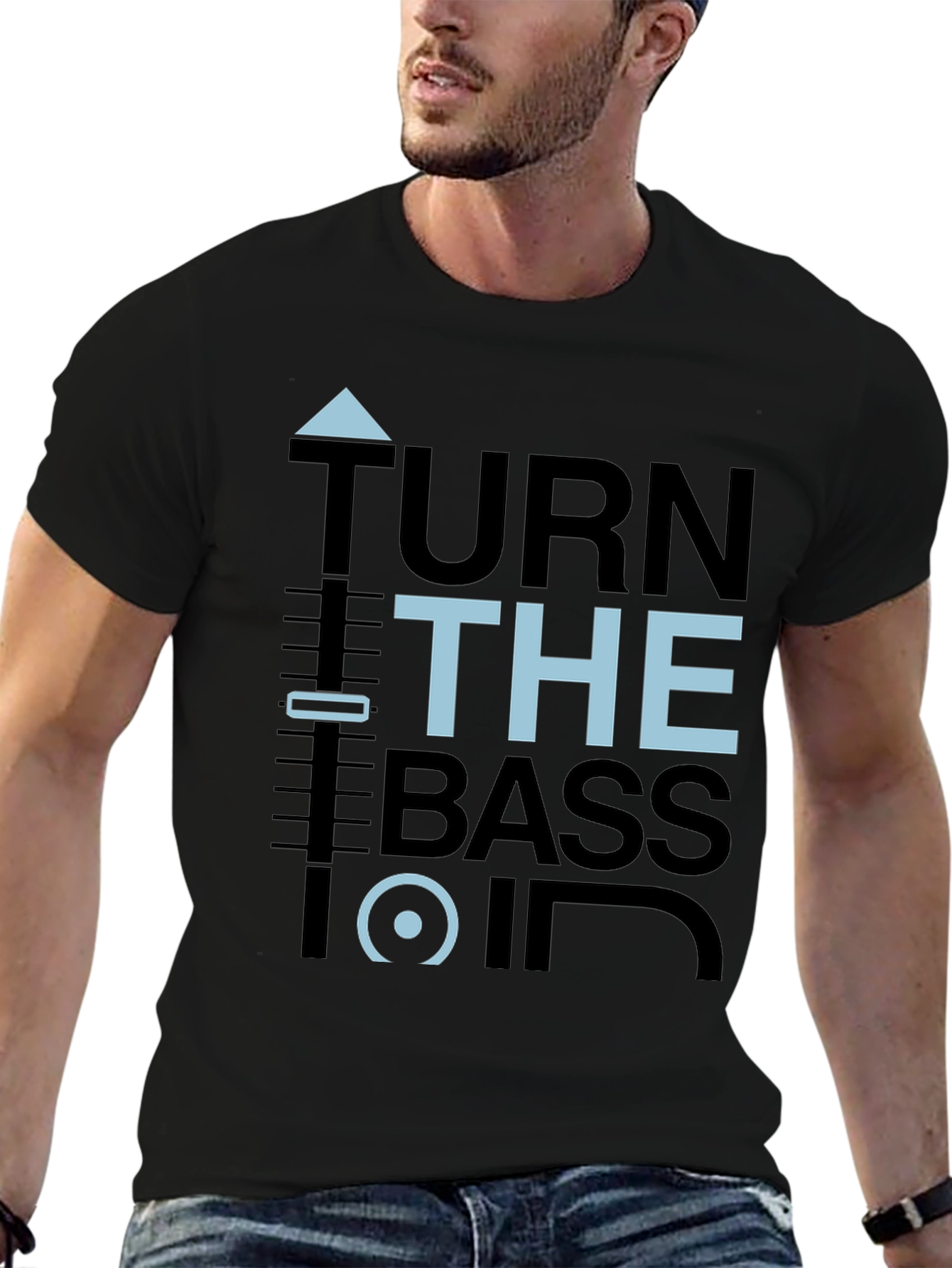 Turn the Bass On Graphic Tee - Black