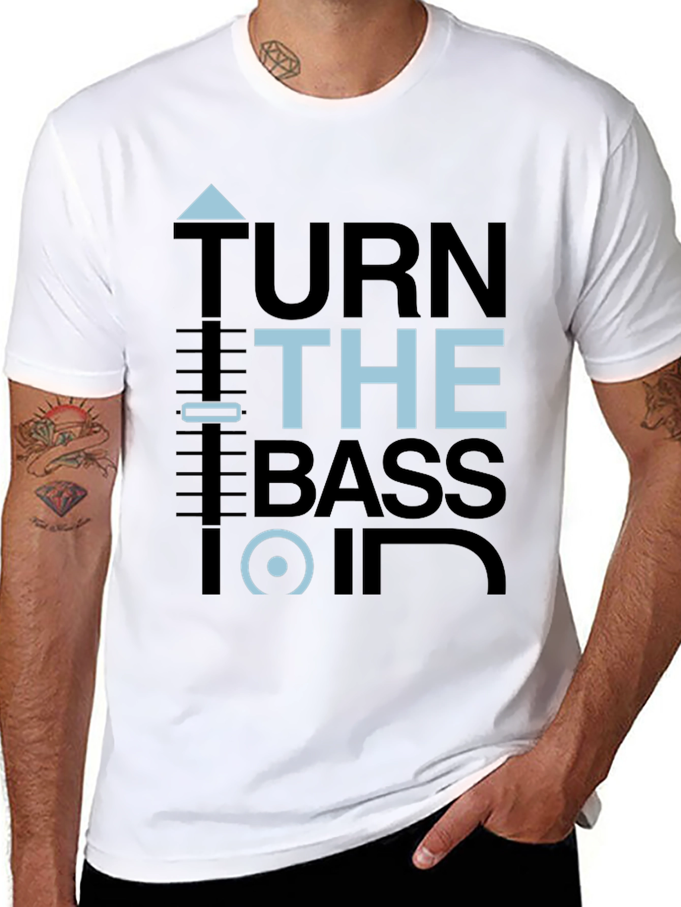 Turn the Bass On Graphic Tee - Black