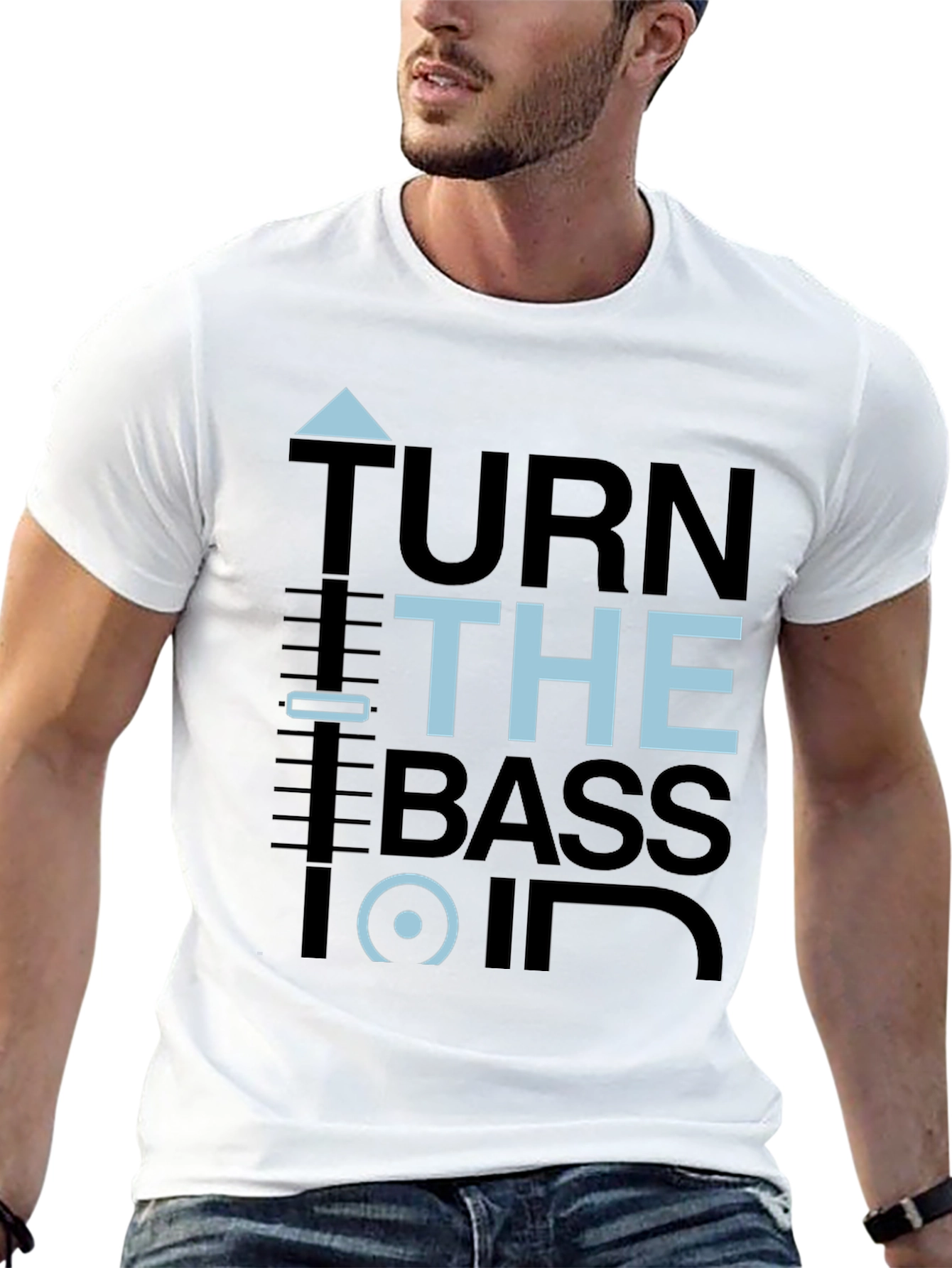 Turn the Bass On Graphic Tee - Black