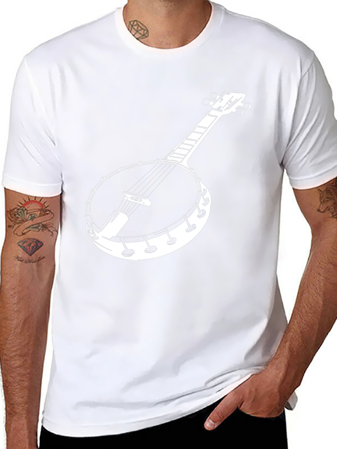 Banjo Graphic Tee - Black Cotton T-Shirt