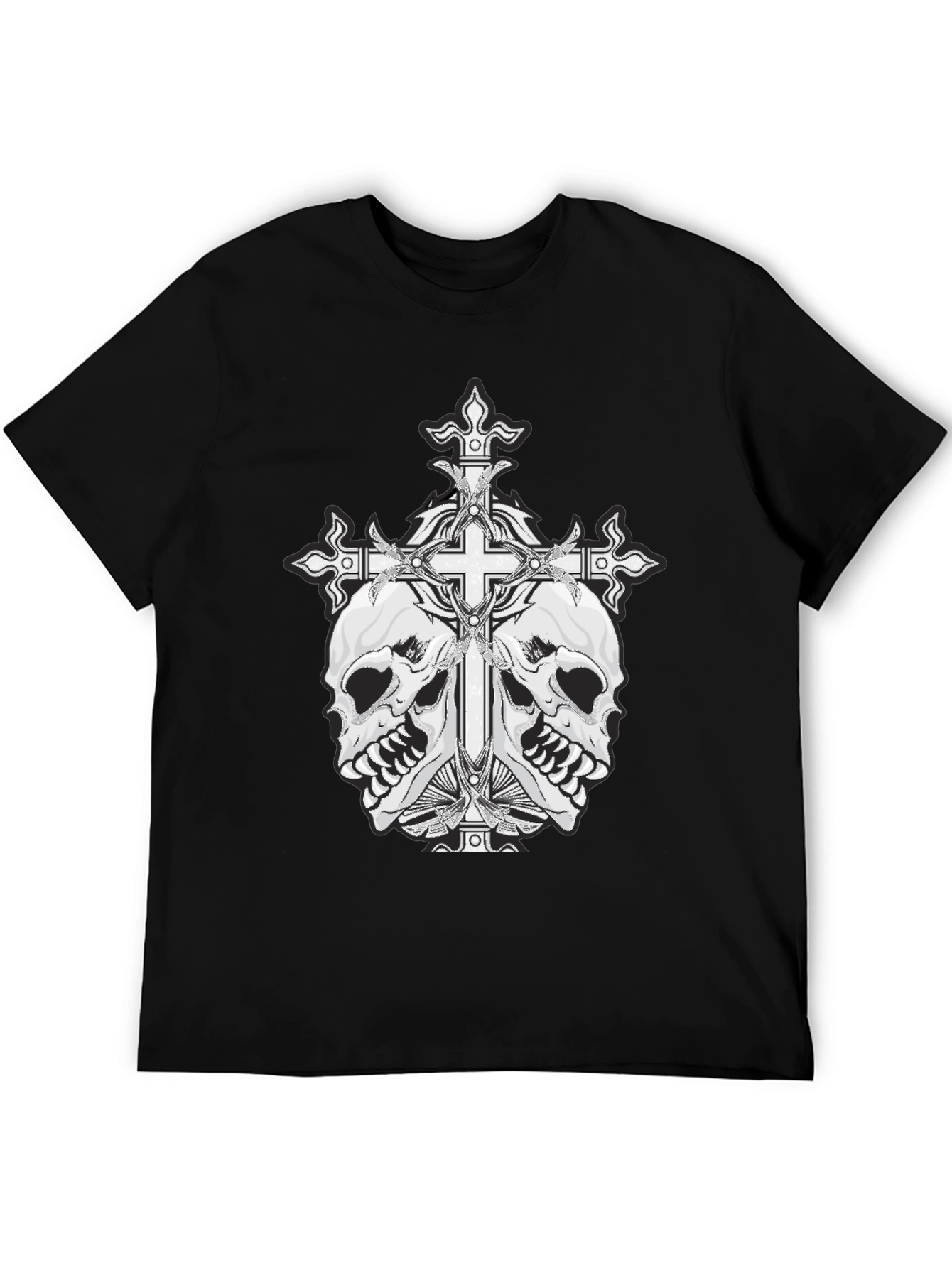 Skull & Cross Graphic Tee - Black Cotton Blend