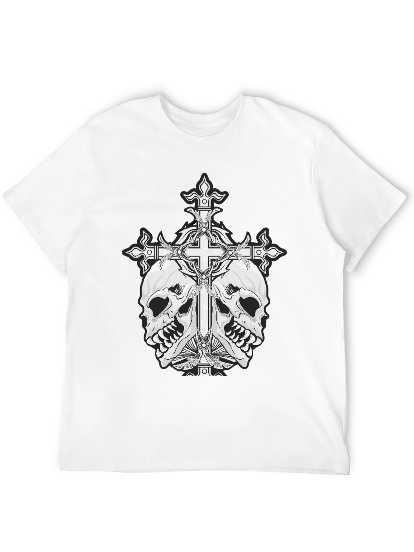 Skull & Cross Graphic Tee - Black Cotton Blend