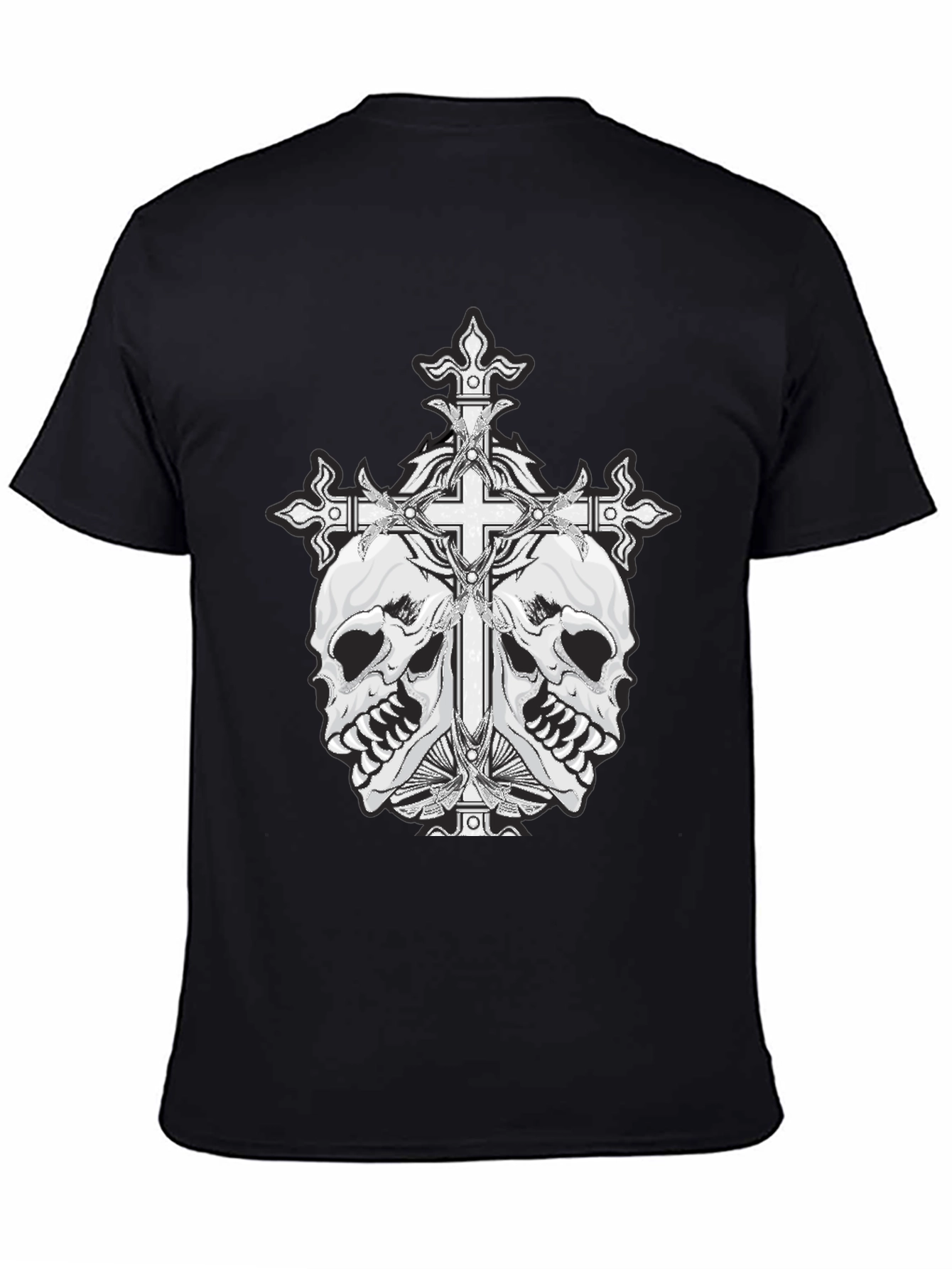 Skull & Cross Graphic Tee - Black Cotton Blend