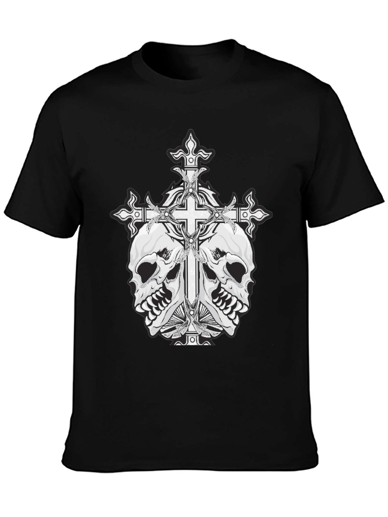 Skull & Cross Graphic Tee - Black Cotton Blend