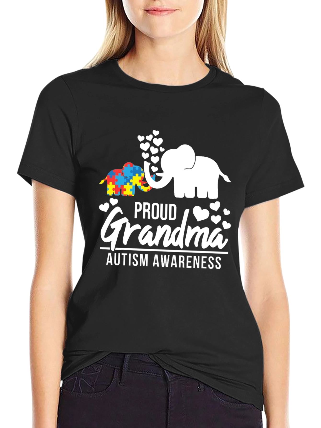 Proud Grandma Autism Awareness Elephant T-Shirt