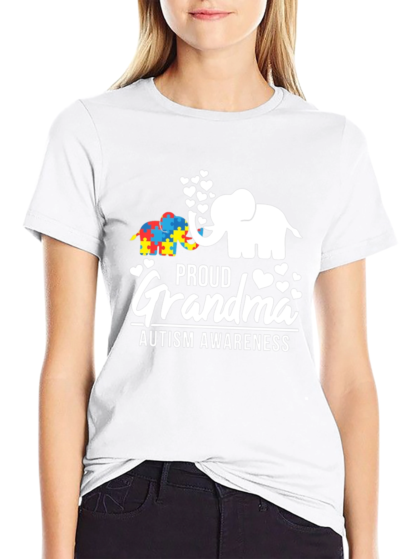Proud Grandma Autism Awareness Elephant T-Shirt