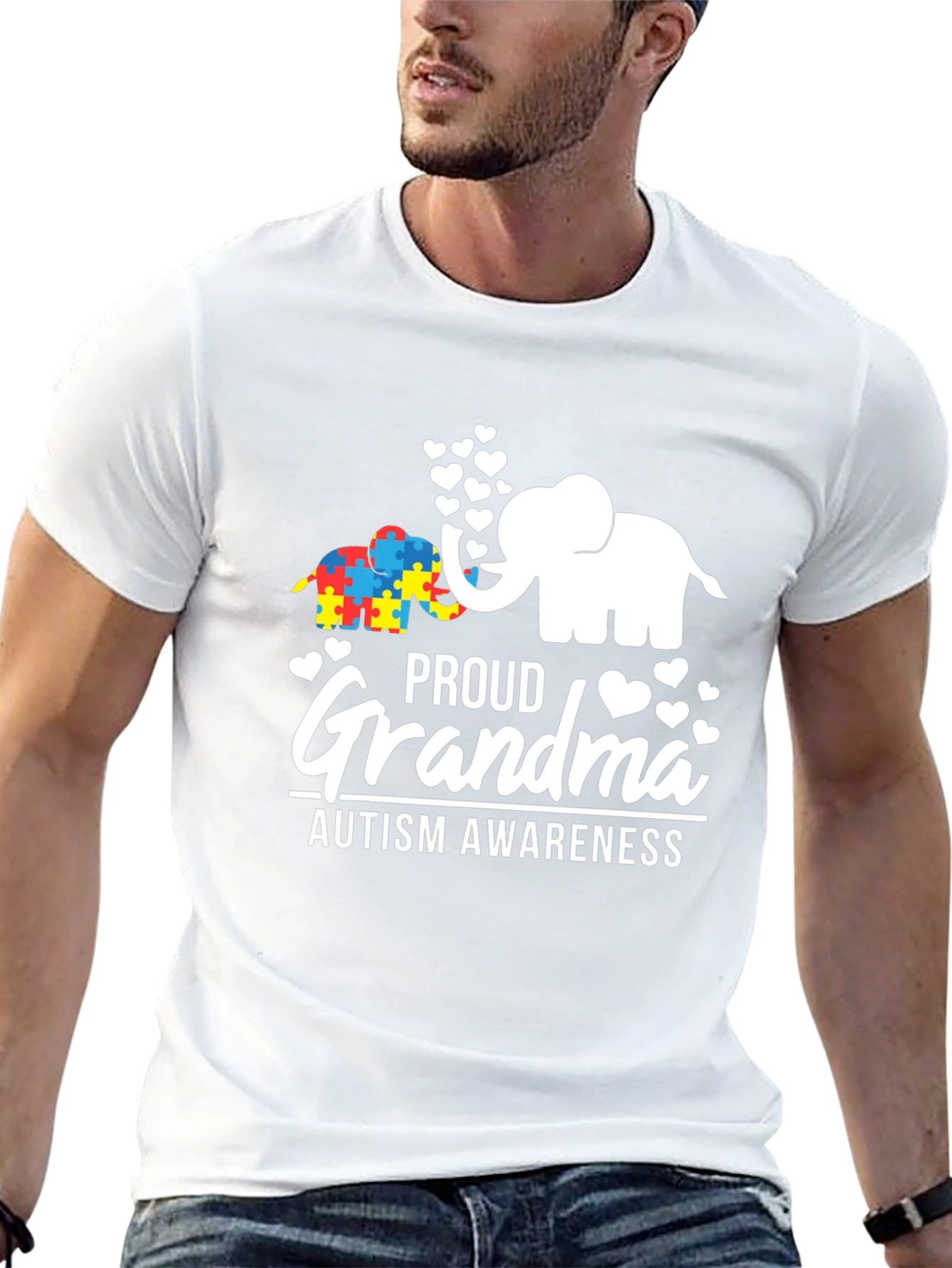 Proud Grandma Autism Awareness Elephant T-Shirt
