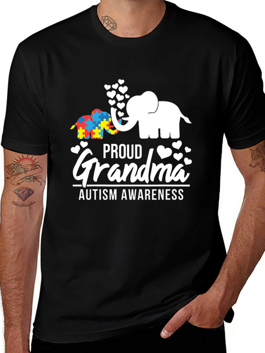 Proud Grandma Autism Awareness Elephant T-Shirt