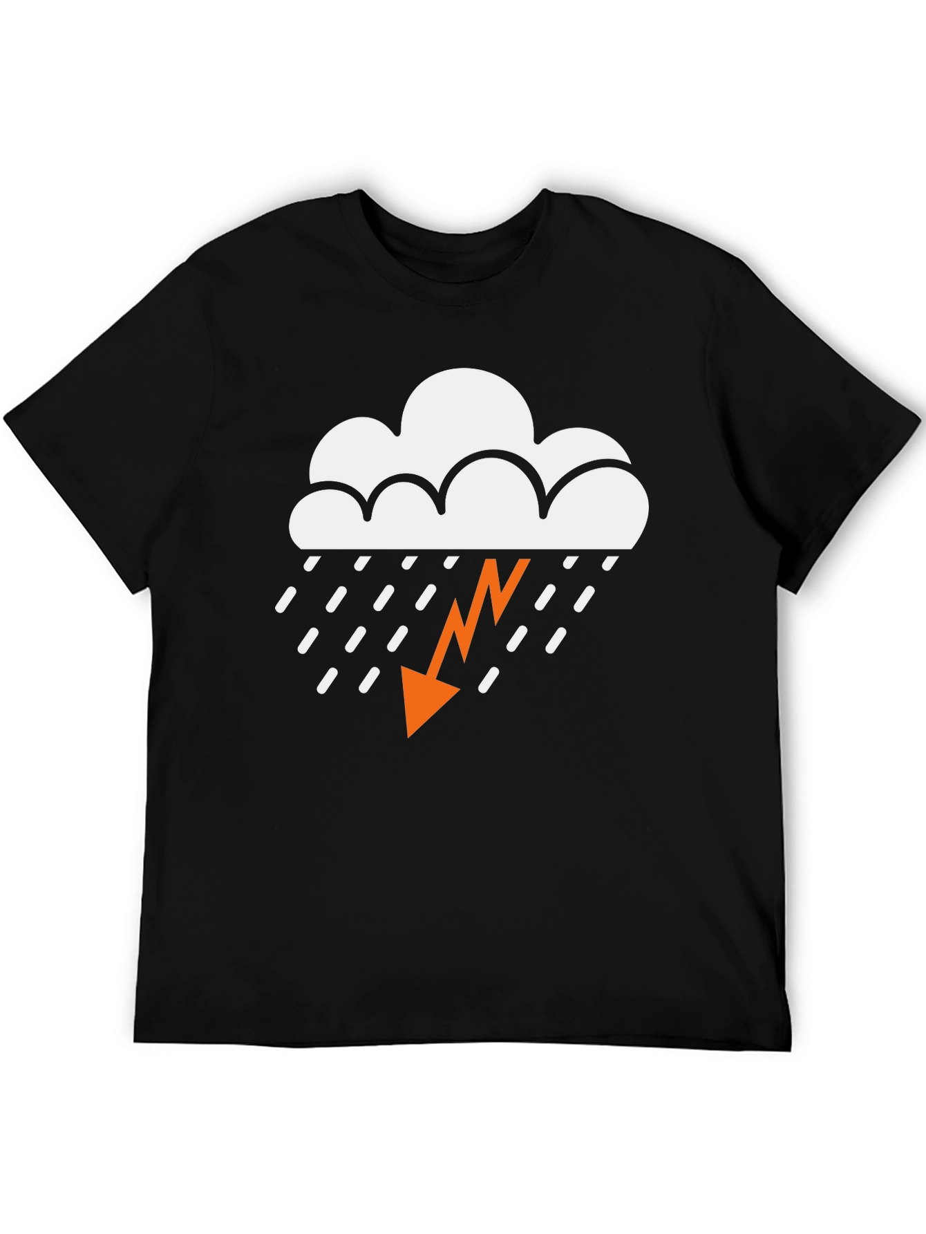 Storm Cloud Graphic Tee - Black Cotton T-Shirt