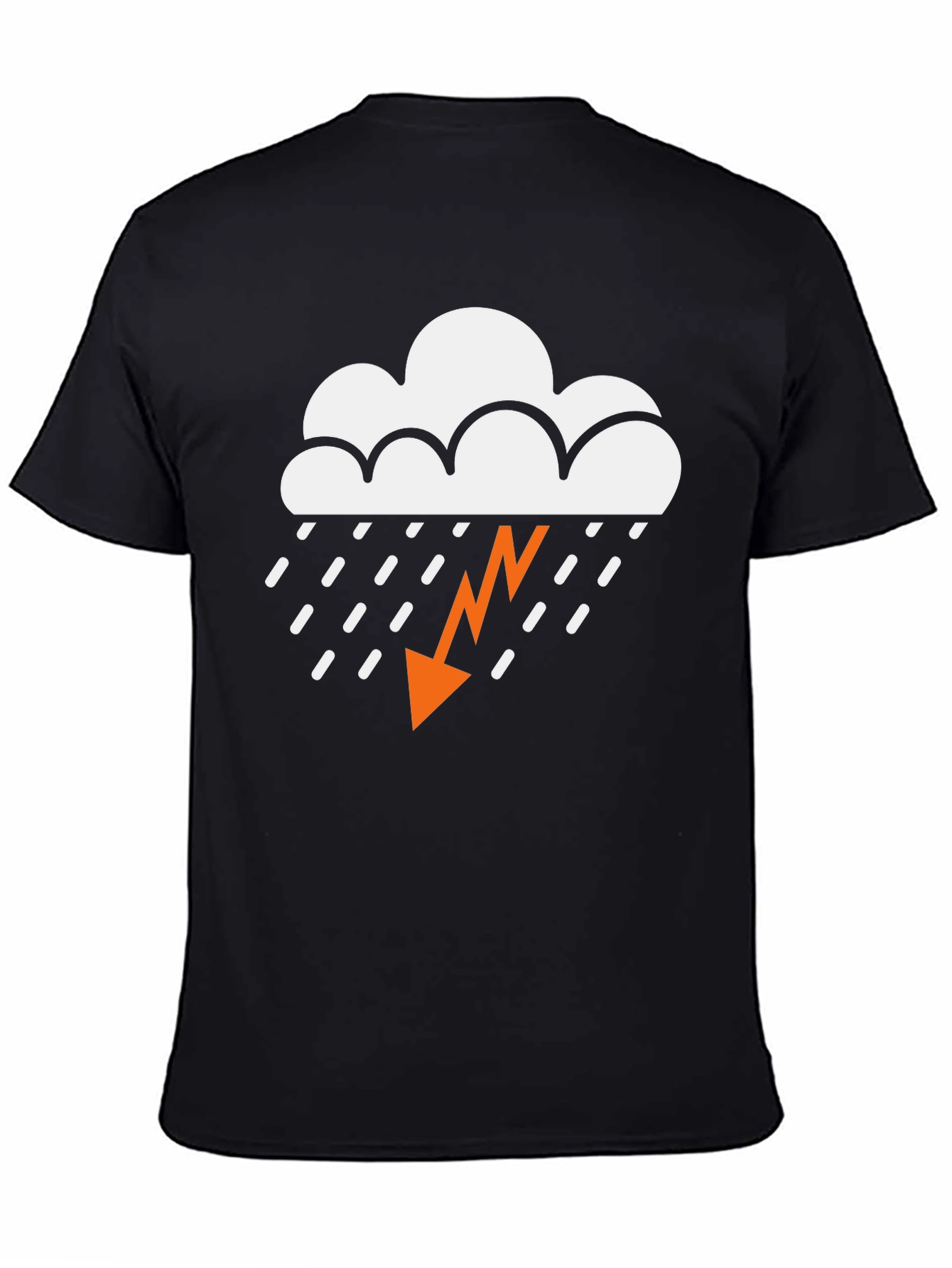 Storm Cloud Graphic Tee - Black Cotton T-Shirt