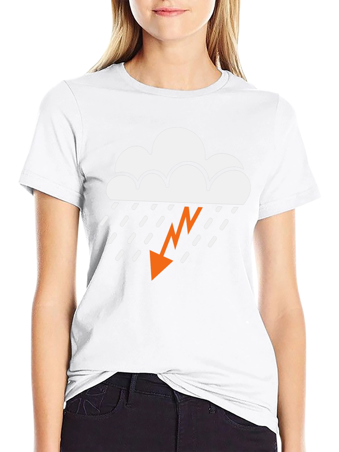 Storm Cloud Graphic Tee - Black Cotton T-Shirt