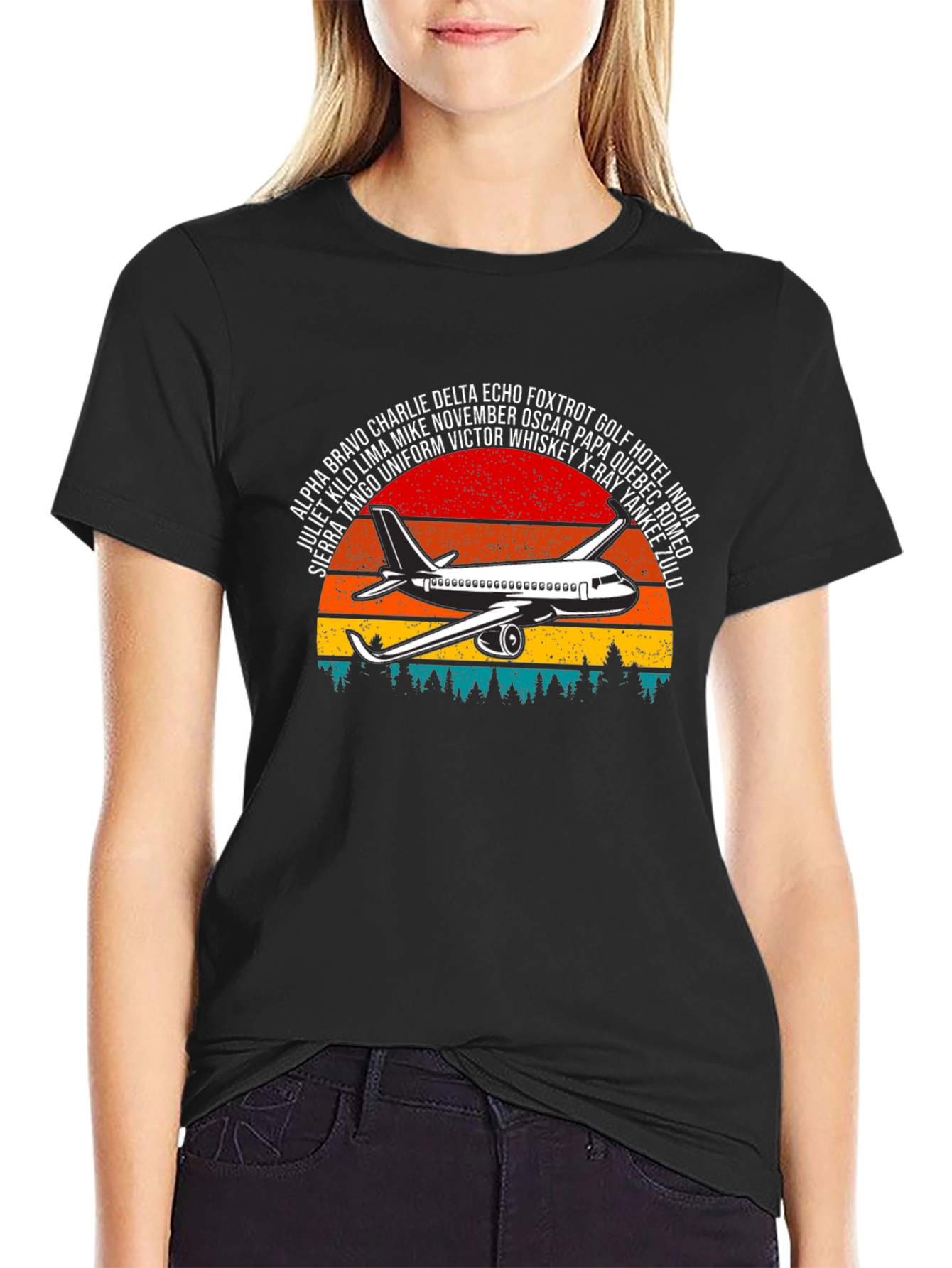 Aviation Alphabet Airplane Graphic Tee - Pilot T-Shirt