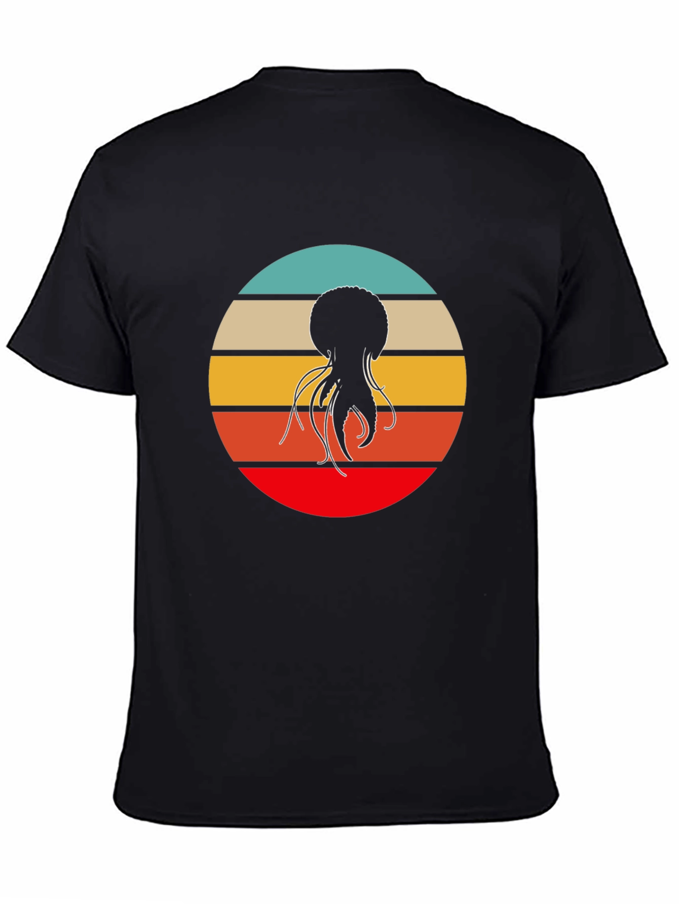 Retro Jellyfish Graphic Tee - Cool Black T-Shirt