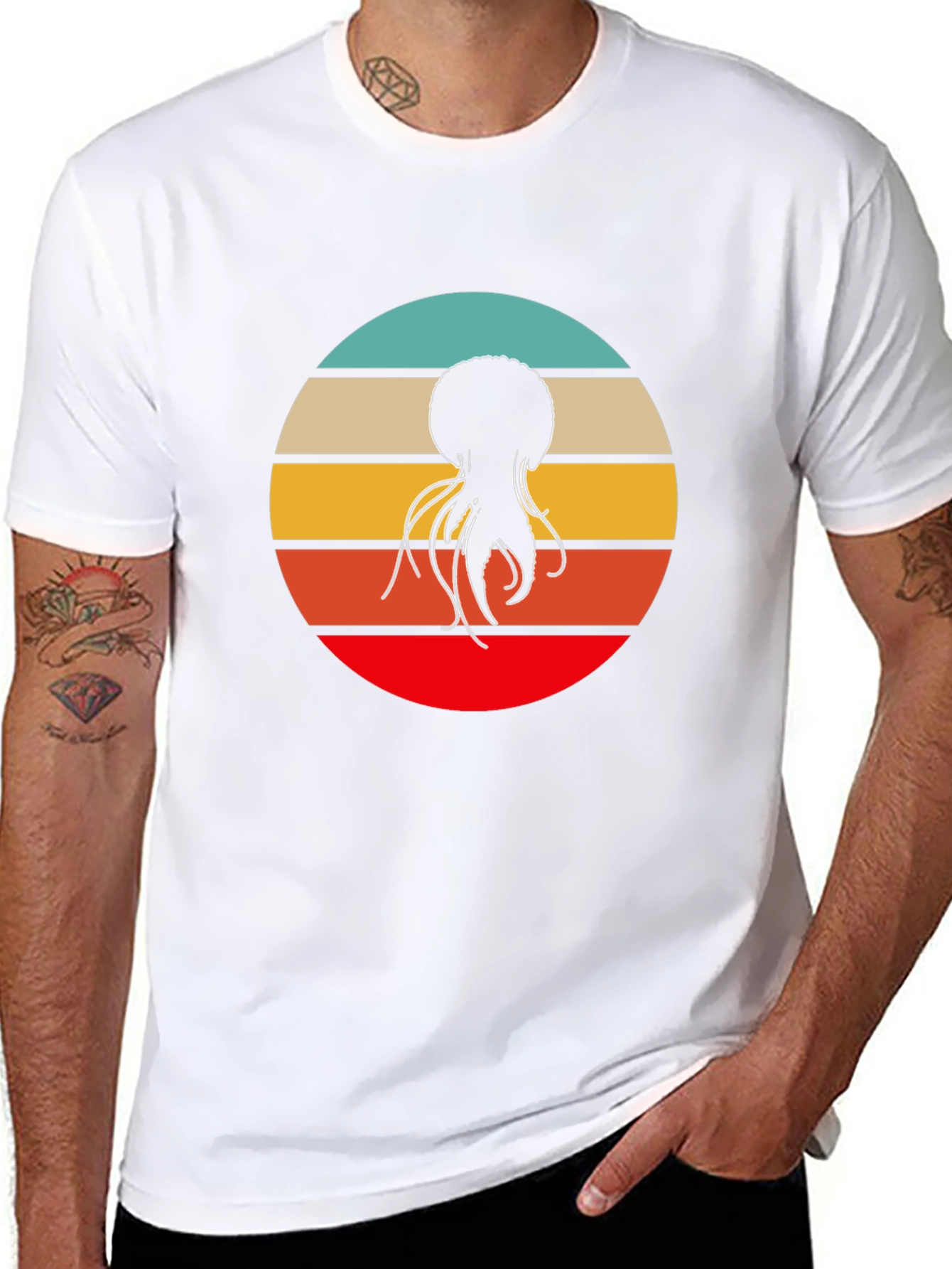 Retro Jellyfish Graphic Tee - Cool Black T-Shirt