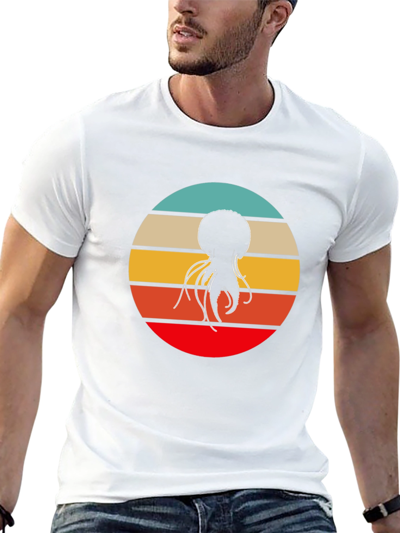 Retro Jellyfish Graphic Tee - Cool Black T-Shirt