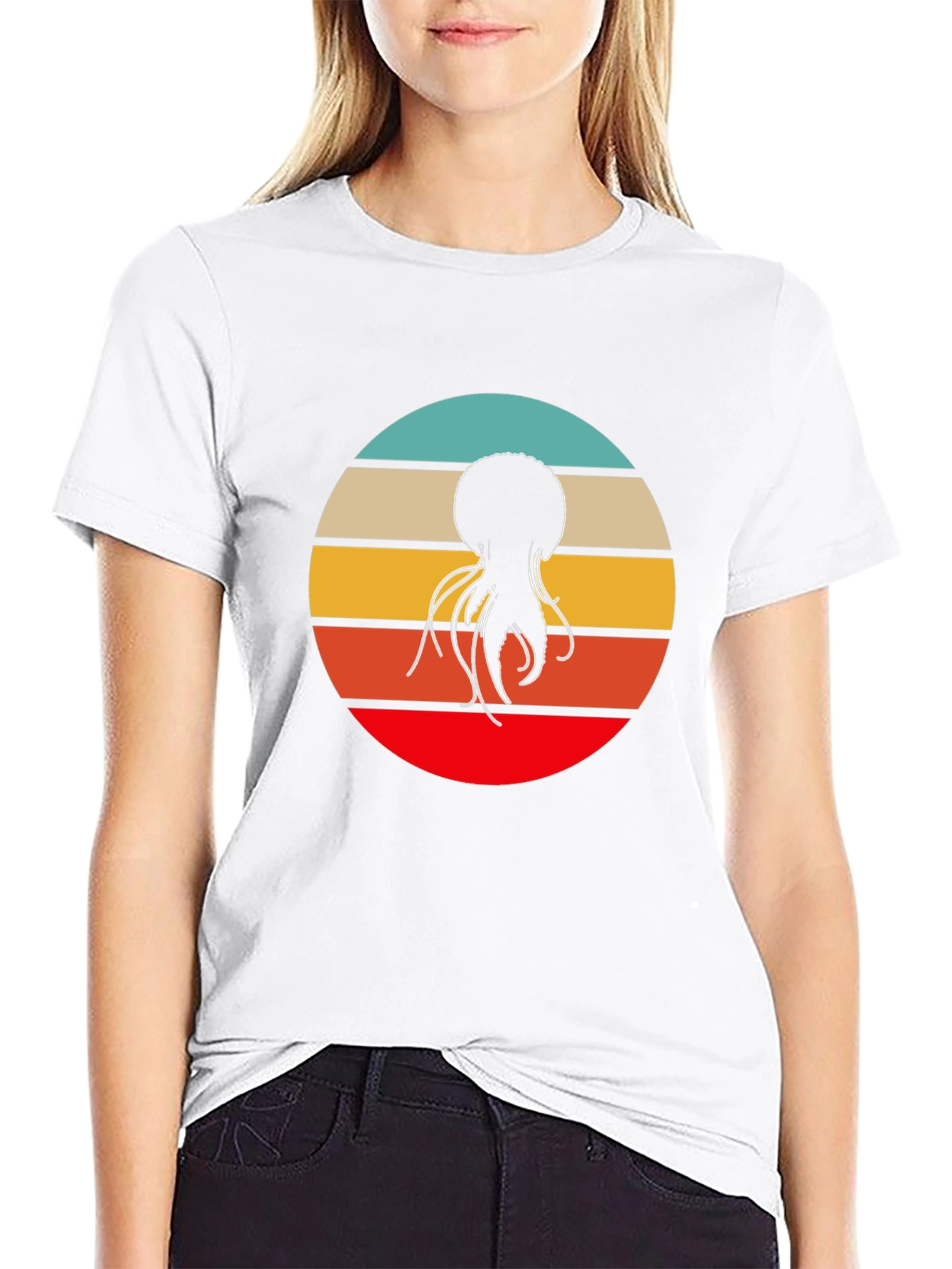 Retro Jellyfish Graphic Tee - Cool Black T-Shirt