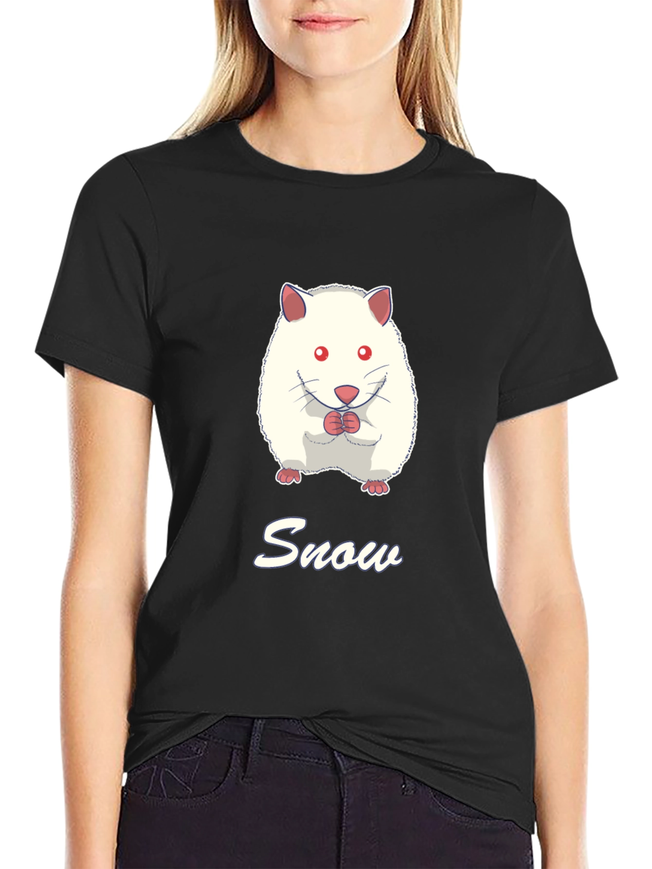 Snow Hamster Graphic Tee - Cute Pet T-Shirt