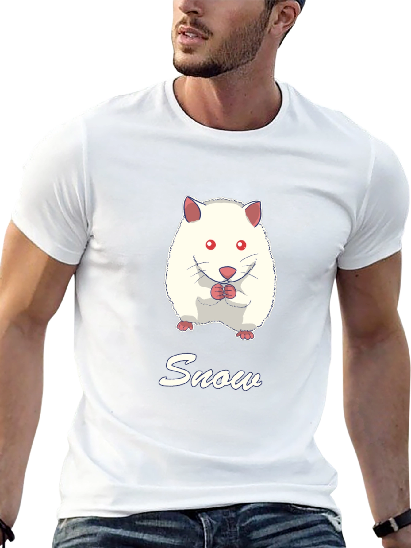 Snow Hamster Graphic Tee - Cute Pet T-Shirt