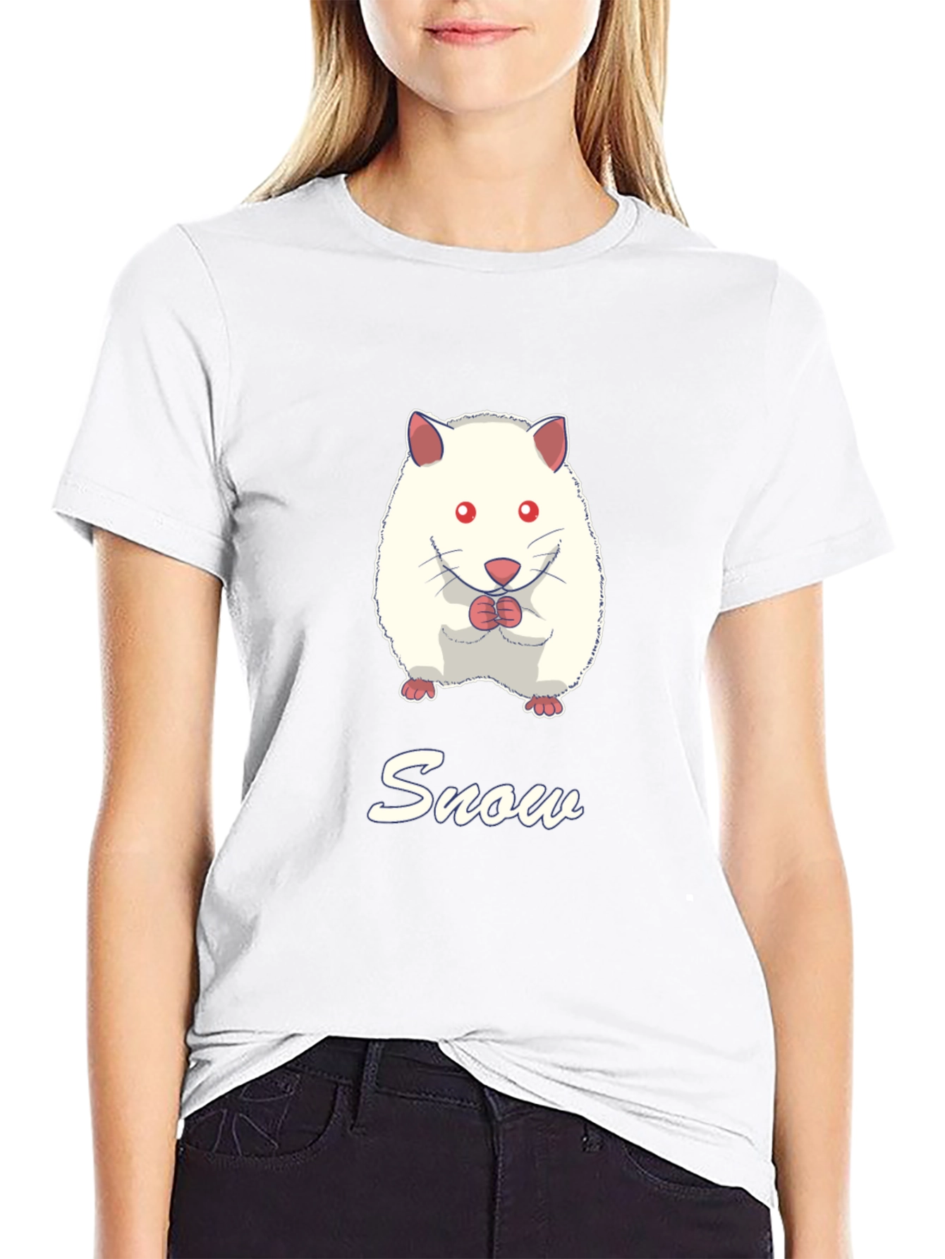 Snow Hamster Graphic Tee - Cute Pet T-Shirt