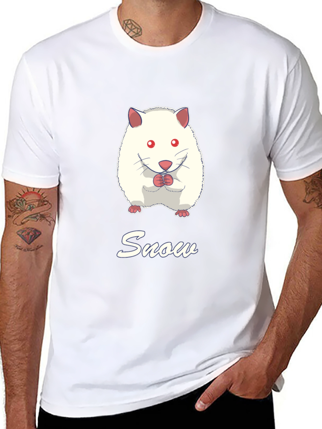 Snow Hamster Graphic Tee - Cute Pet T-Shirt