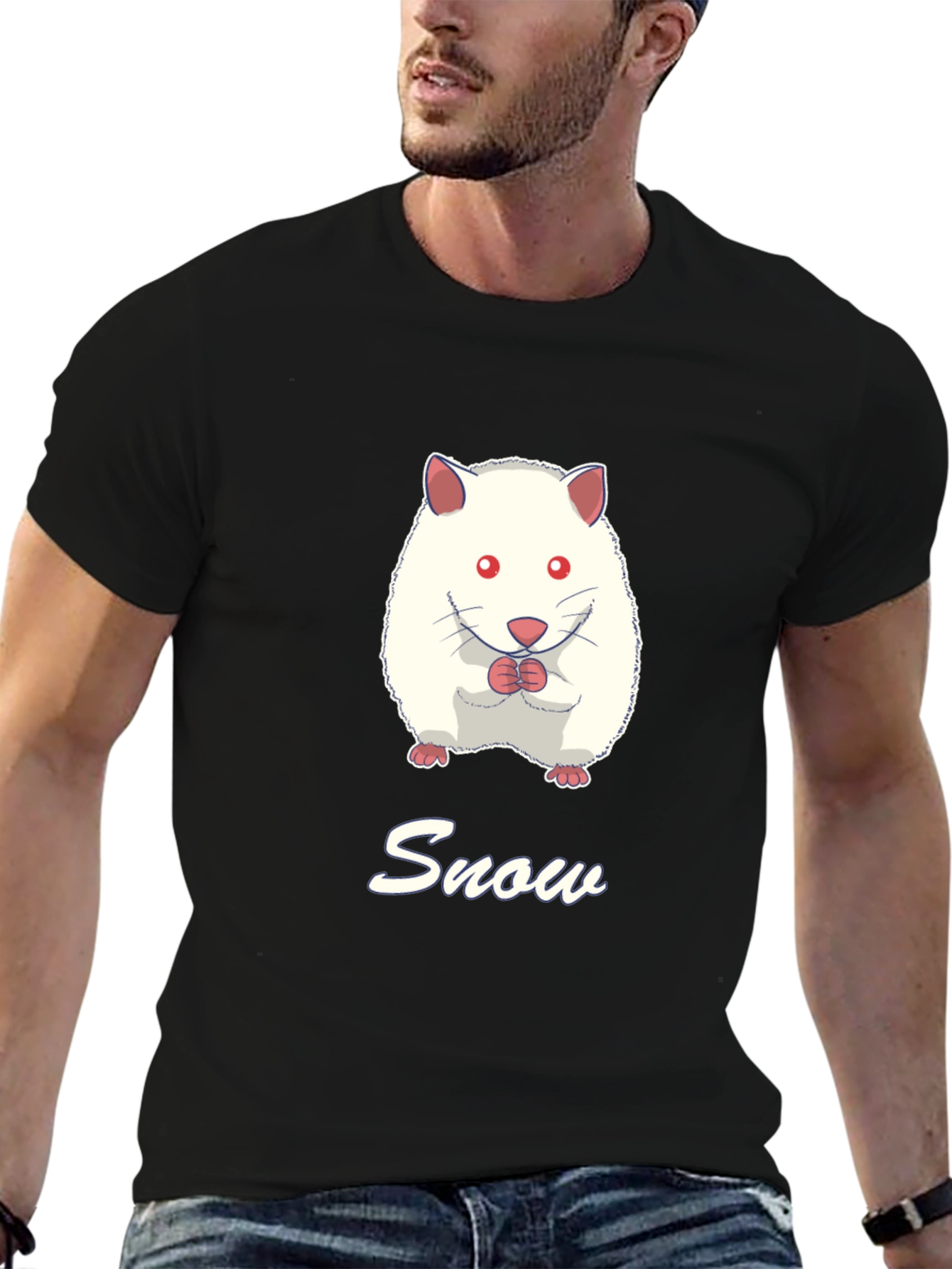 Snow Hamster Graphic Tee - Cute Pet T-Shirt
