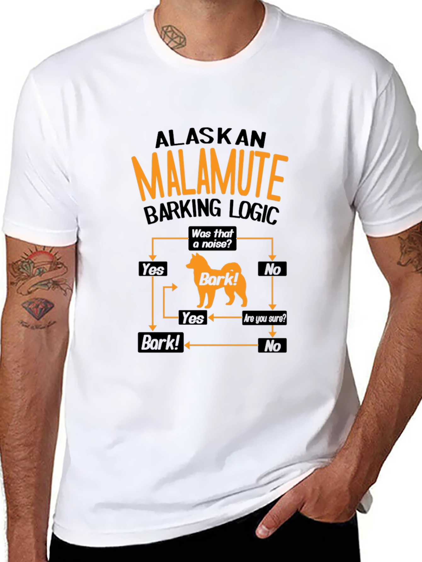 Alaskan Malamute Barking Logic T-Shirt - Dog Lover Gift