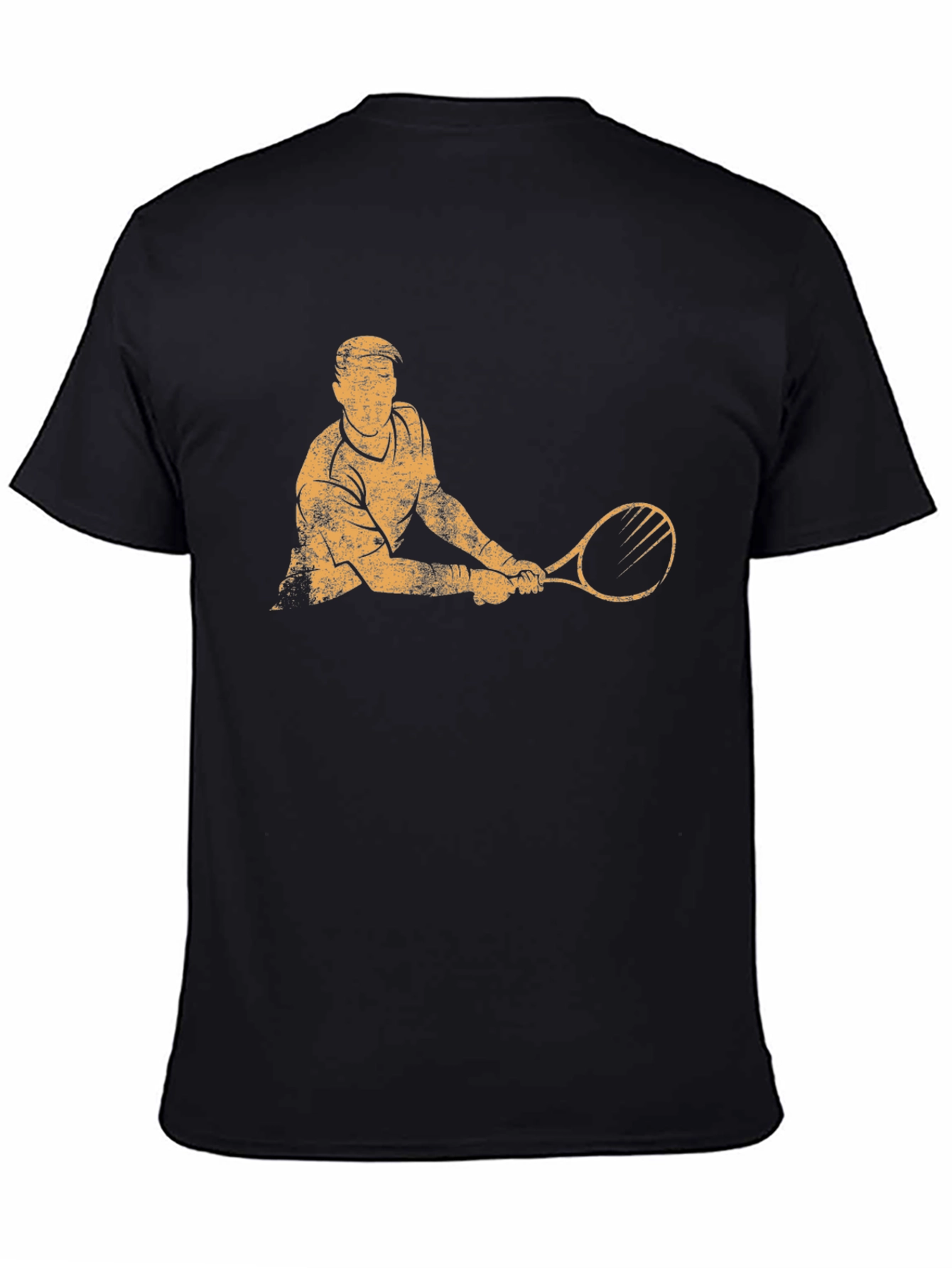 Tennis Player Graphic T-Shirt - Black