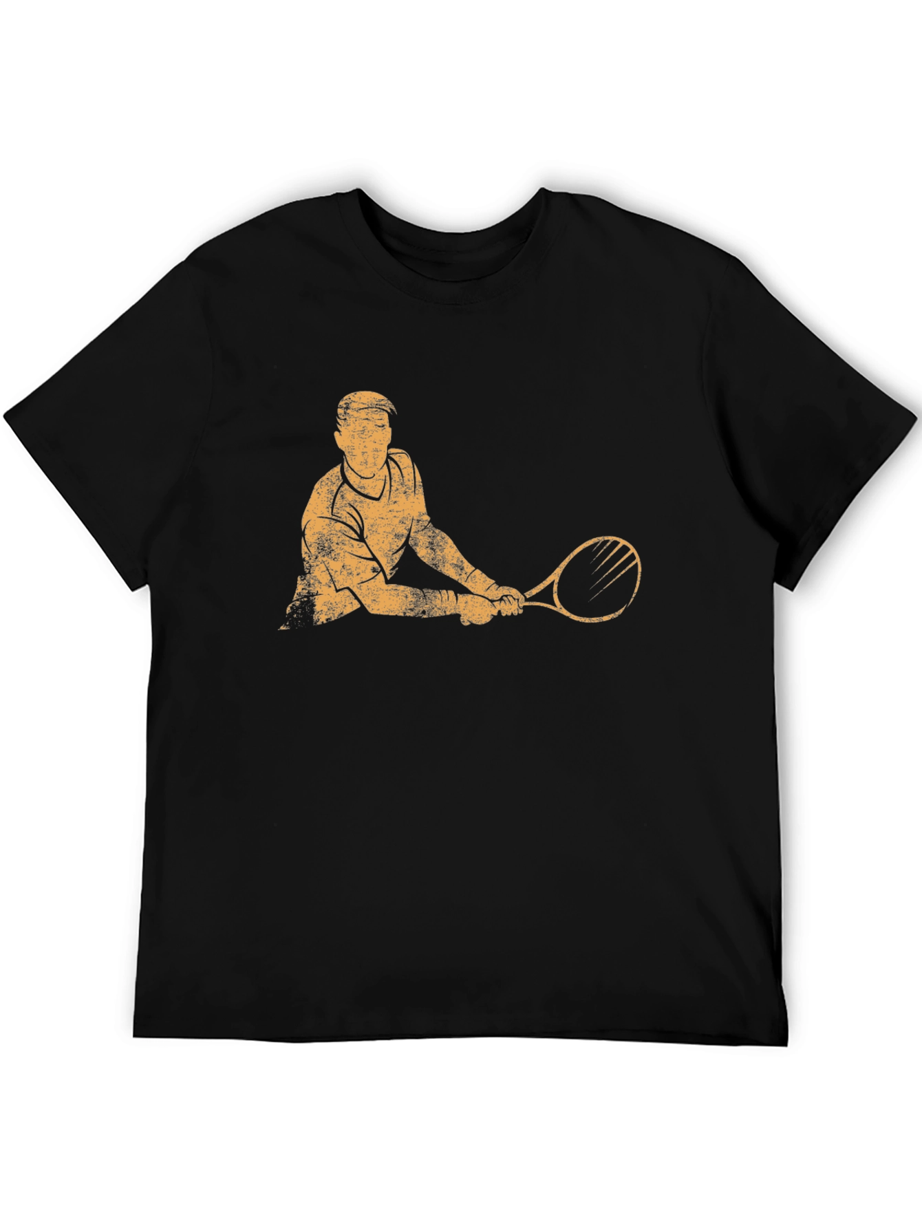 Tennis Player Graphic T-Shirt - Black